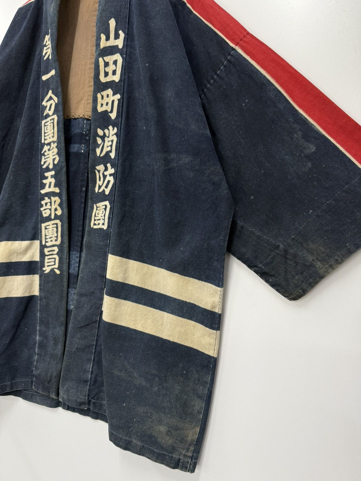 Japanese Brand 🔥 1960s Indigo Japan Fireman Hanten Jacket from Hongo 本郷村 Size US L / EU 52-54 / 3 - 3 Thumbnail