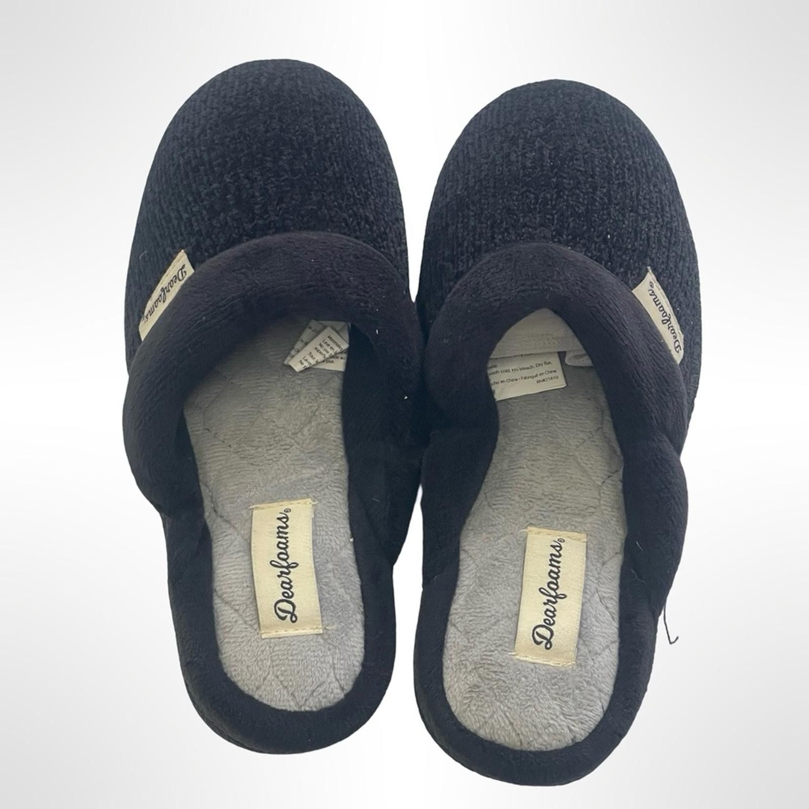 Other Black Dearfoams Comfy Slippers size 5.5 Size US 5.5 / IT 35.5 - 4 Thumbnail