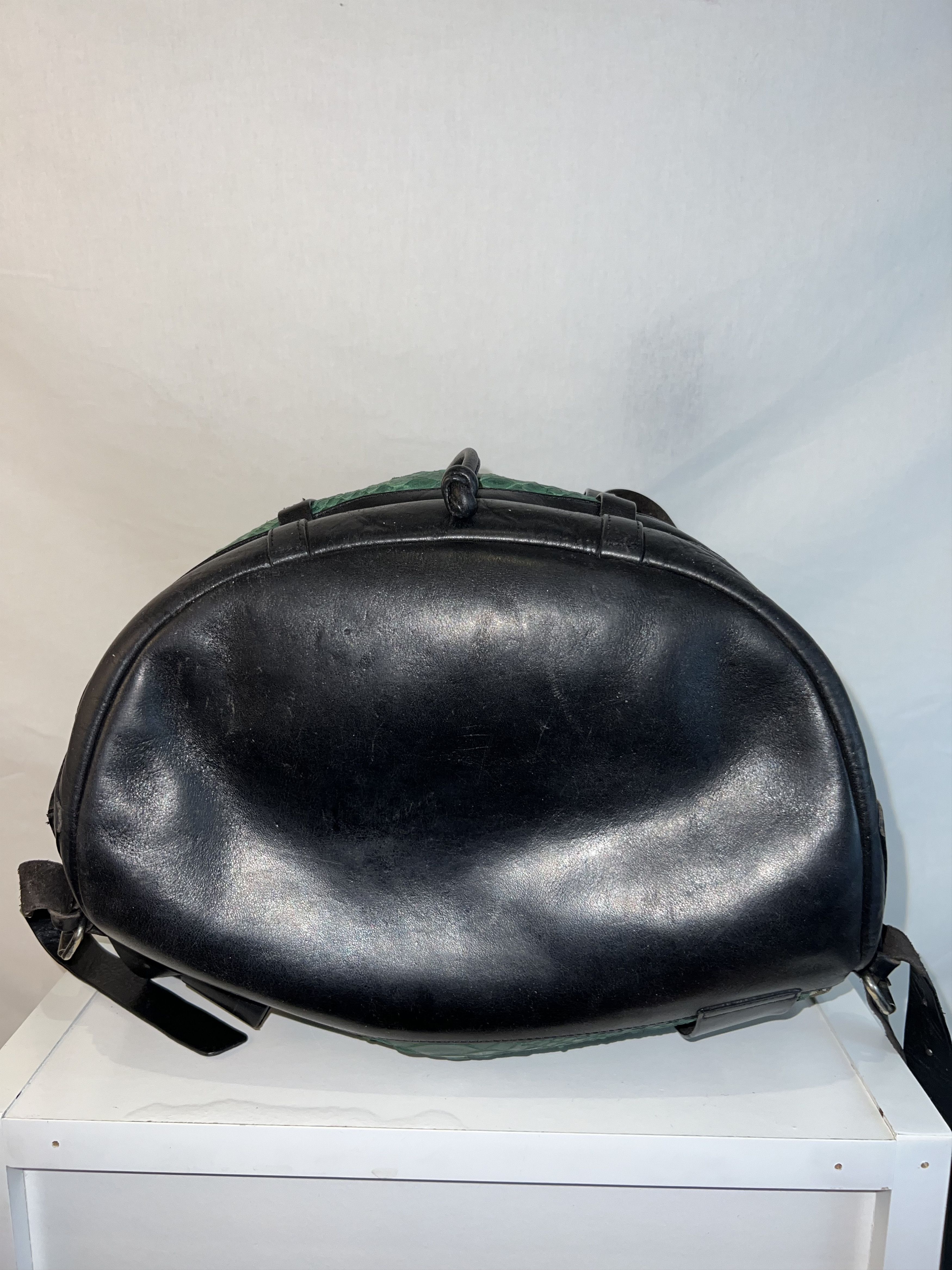 Dries Van Noten Dries Van Noten - Green Leather Payton Embossed XL Backpack Size ONE SIZE - 14 Thumbnail