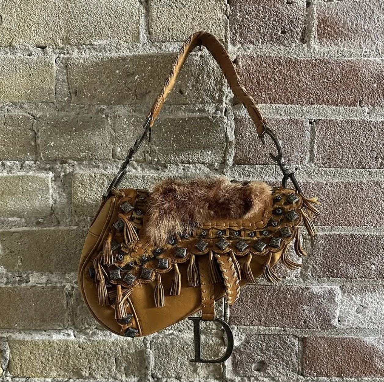 Dior John Galliano Limited Edition Leopard Fur Saddle Bag