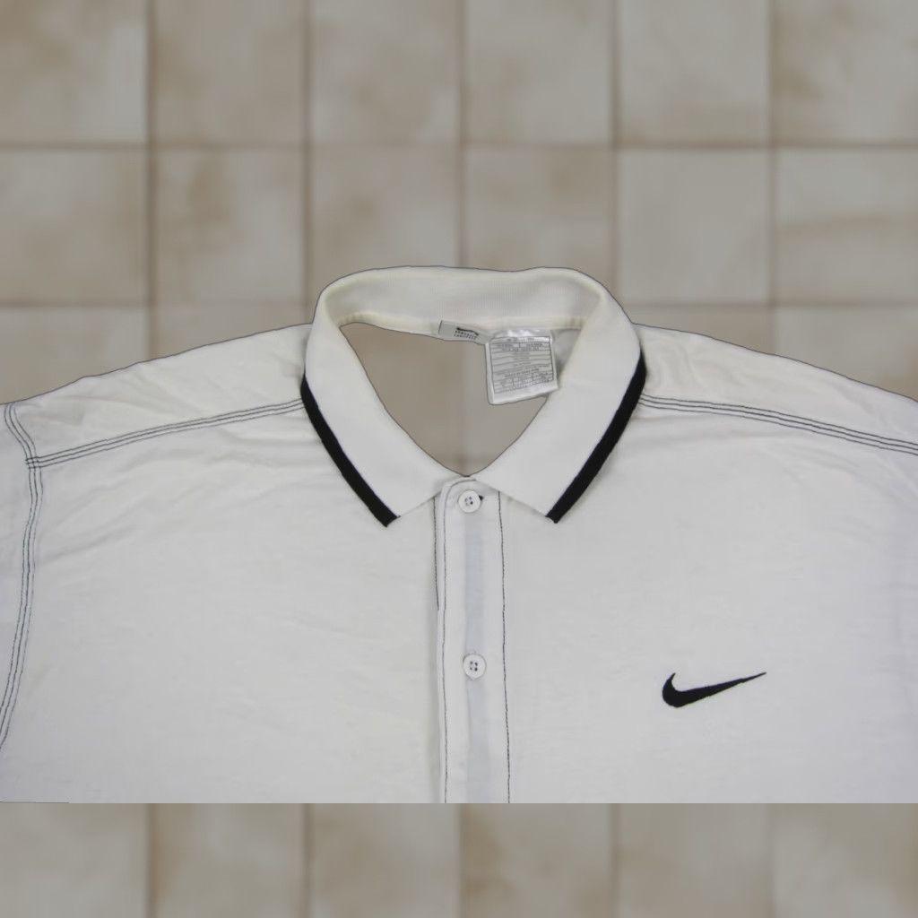 Nike VINTAGE Nike Polo Shirt Mens XL White 90s Tennis Golf Logo Casual Activewear Size US XL / EU 56 / 4 - 1 Thumbnail