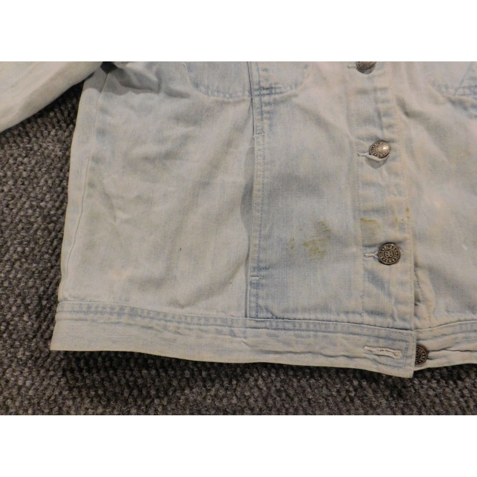 Bill Blass Bill Blass Womens Jacket Jacket M Blue Denim Button Long Sleeve Mid-Length Basic Jacket Regular XS? Size 32" / US 10 / IT 46 - 6 Thumbnail