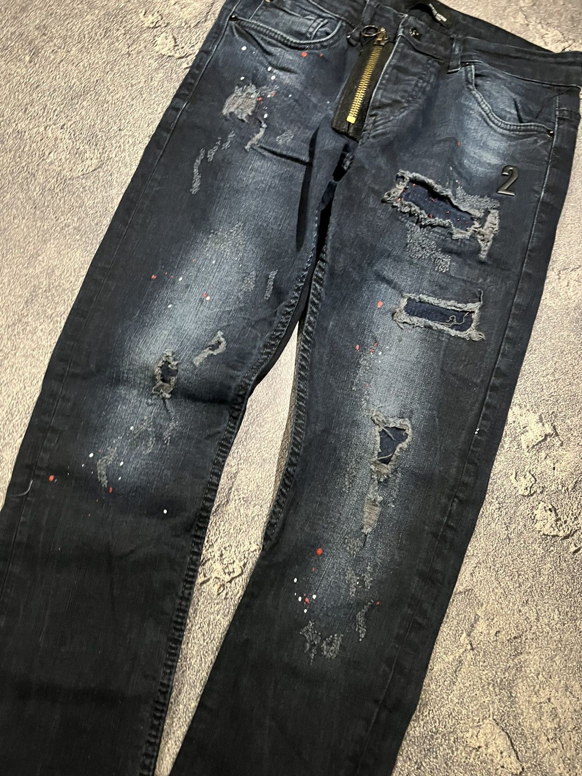 Japanese Brand Underground Dark Avant Garde Jean — Zipper Archive Faded 90 Size US 30 / EU 46 - 4 Thumbnail