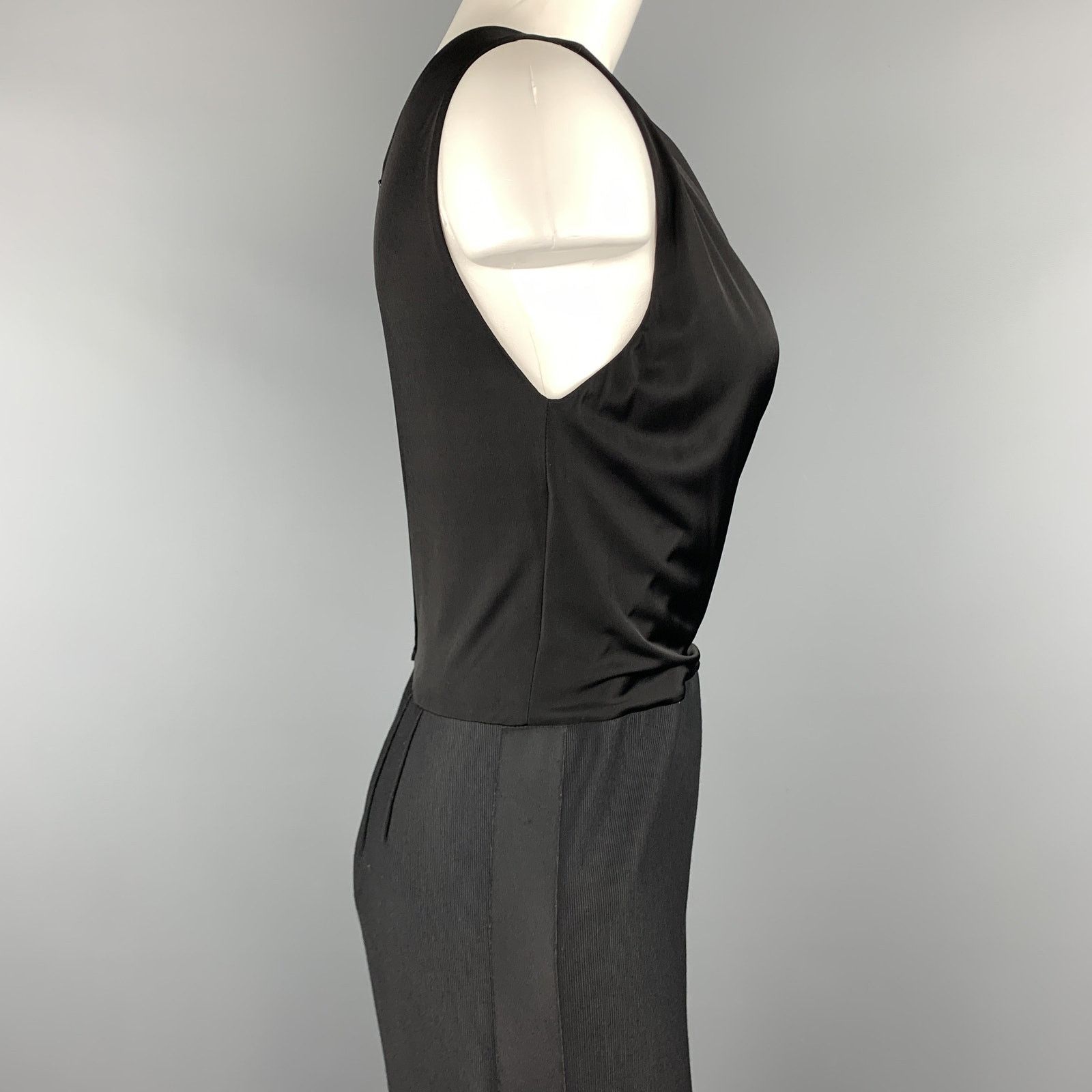 Giorgio Armani Size 8 Black Draped Top Wide Leg Tuxedo Jumpsuit Size 30" / US 8 / IT 44 - 5 Thumbnail