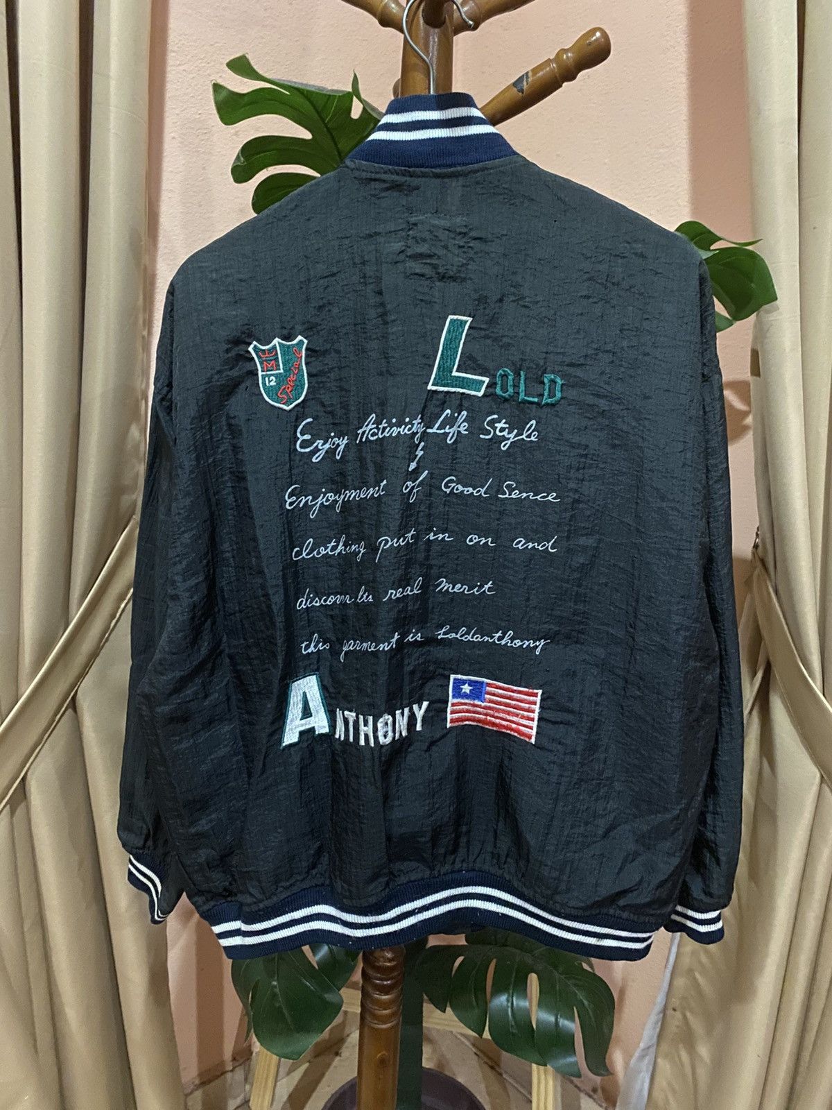 Vintage LOLD Anthony Jacket-Flyer’s Black Bomber Jacket Embroidered Size US M / EU 48-50 / 2 - 1 Thumbnail