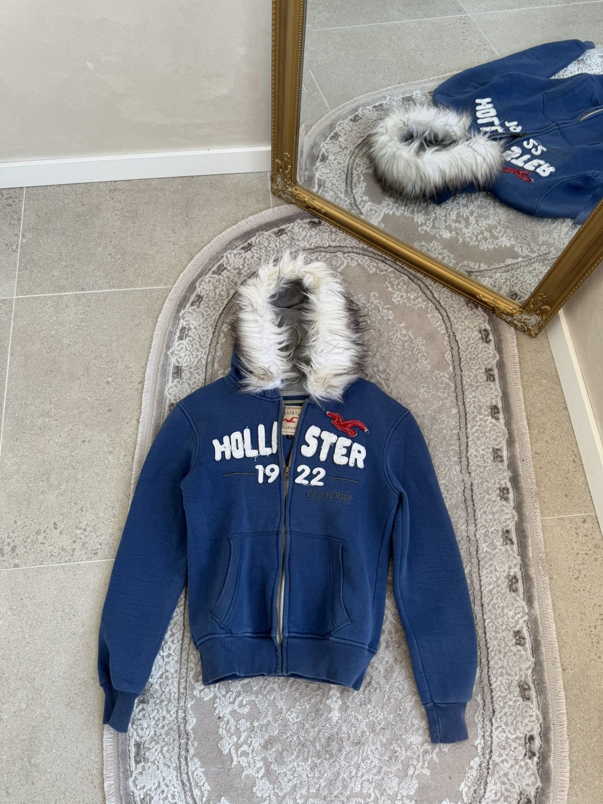 If Six Was Nine Vtg Y2K If6was9 LGB Goa Vibe Holister fur Zip Hood Size S / US 4 / IT 40 - 1 Thumbnail