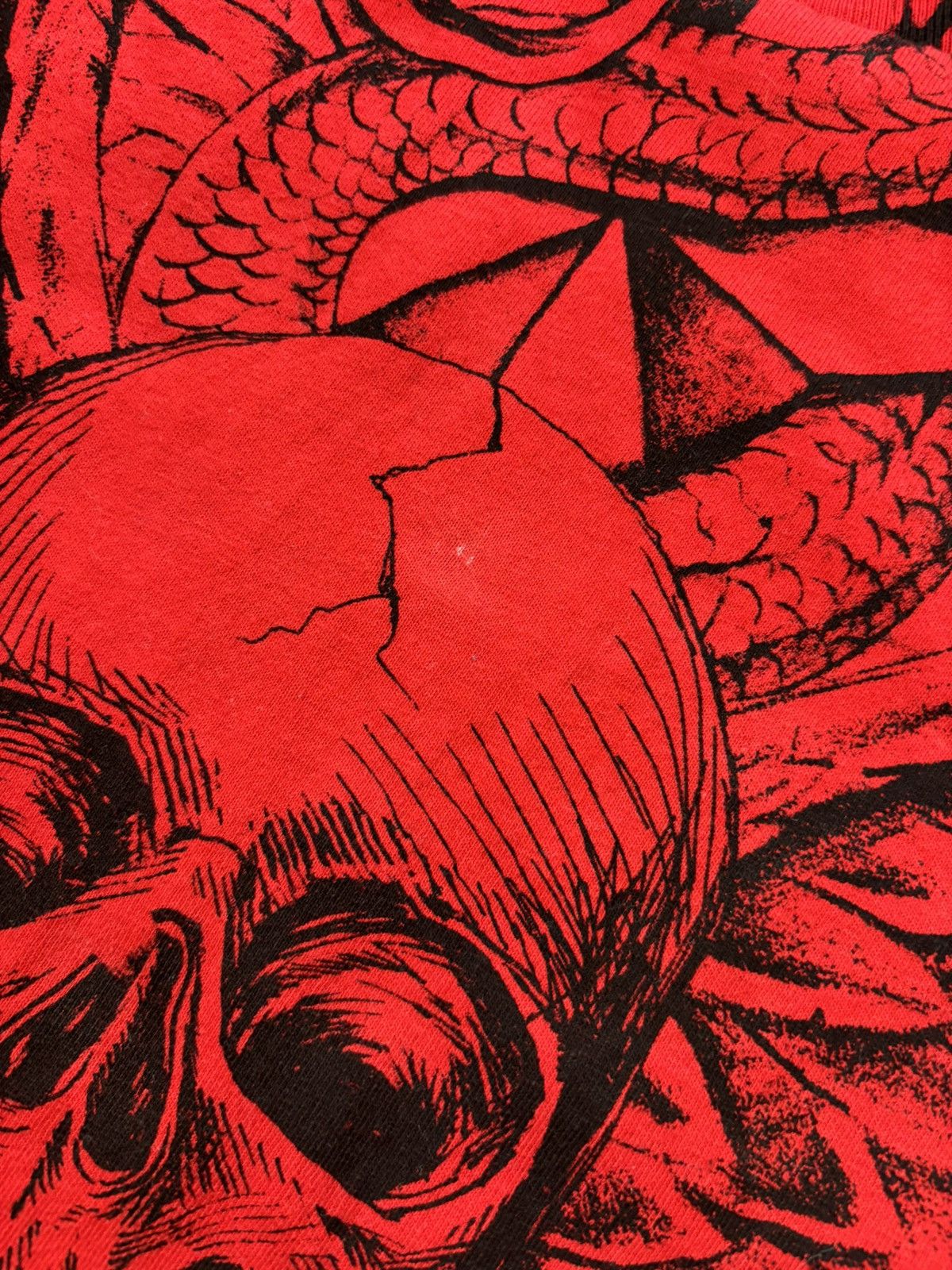 Other VTG Y2K 00s HYBRID TEES RED SKULL TSHIRT SIZE L RARE GRAIL Size US L / EU 52-54 / 3 - 7 Thumbnail