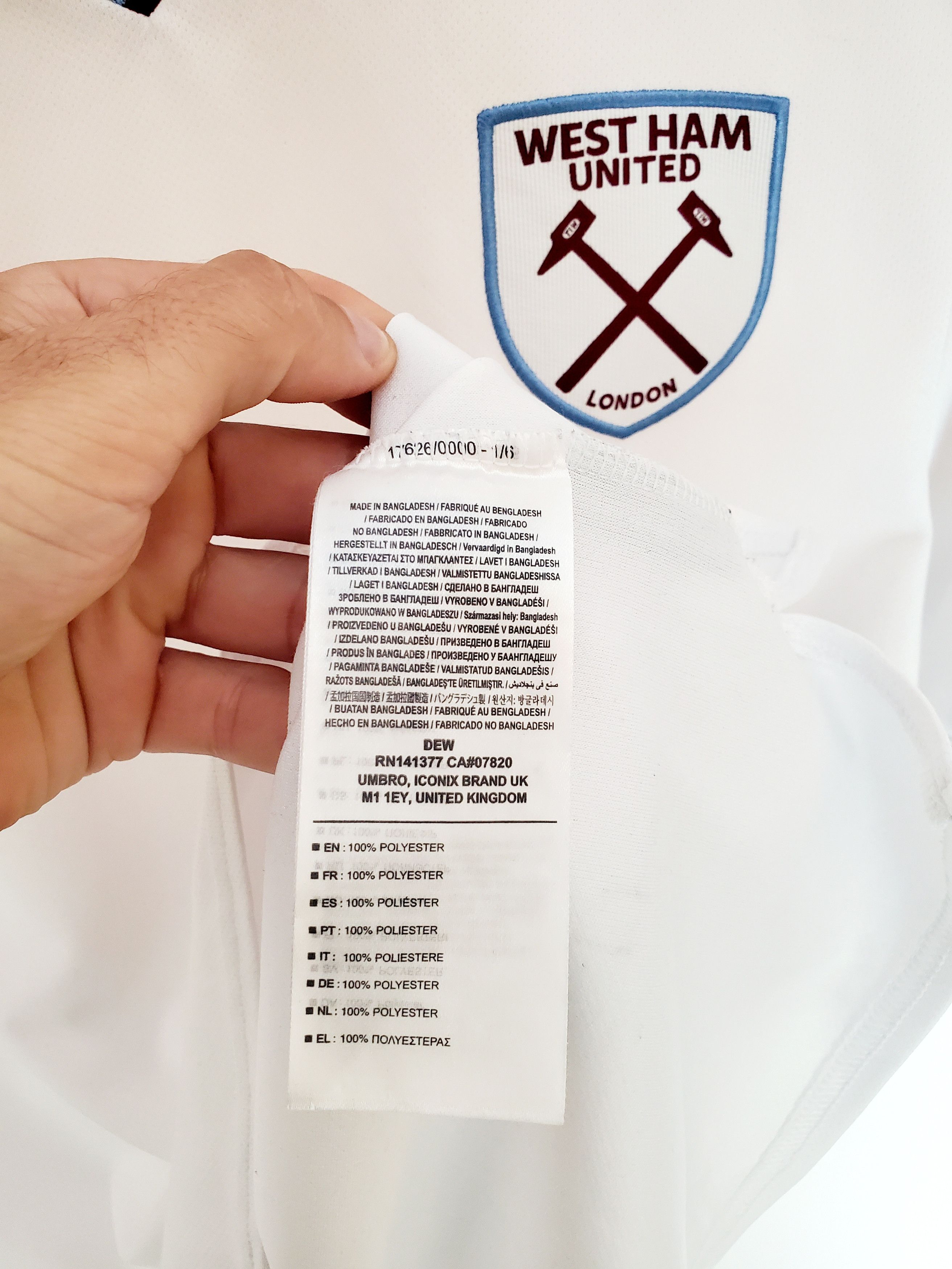 Umbro WEST HAM UNITED 2019 2020 AWAY SOCCER JERSEY UMBRO sz M Size US M / EU 48-50 / 2 - 5 Thumbnail