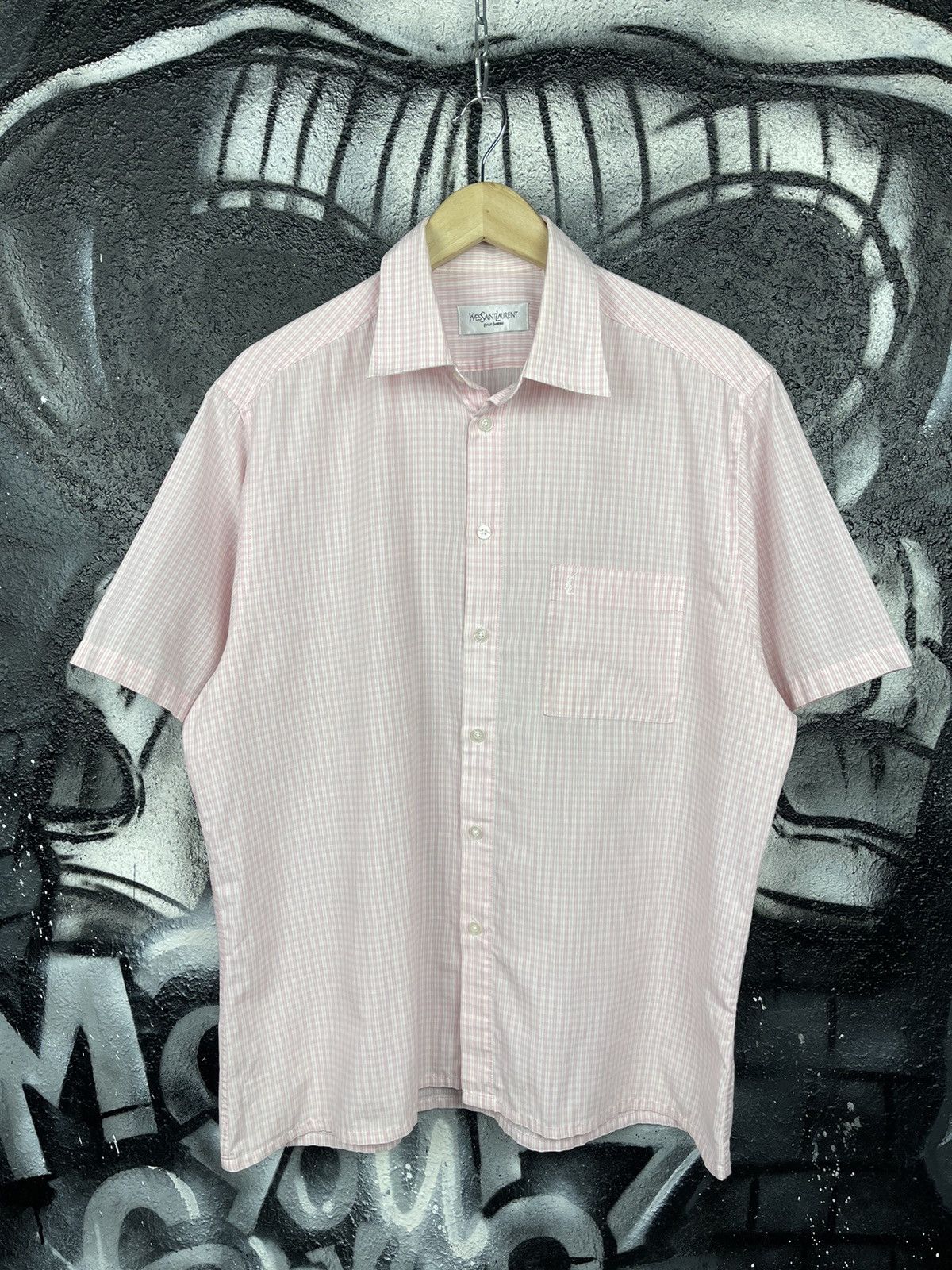 Yves Saint Laurent Yves Saint Laurent Vintage Pink Checkered Shirt Size L Size US L / EU 52-54 / 3 - 4 Thumbnail