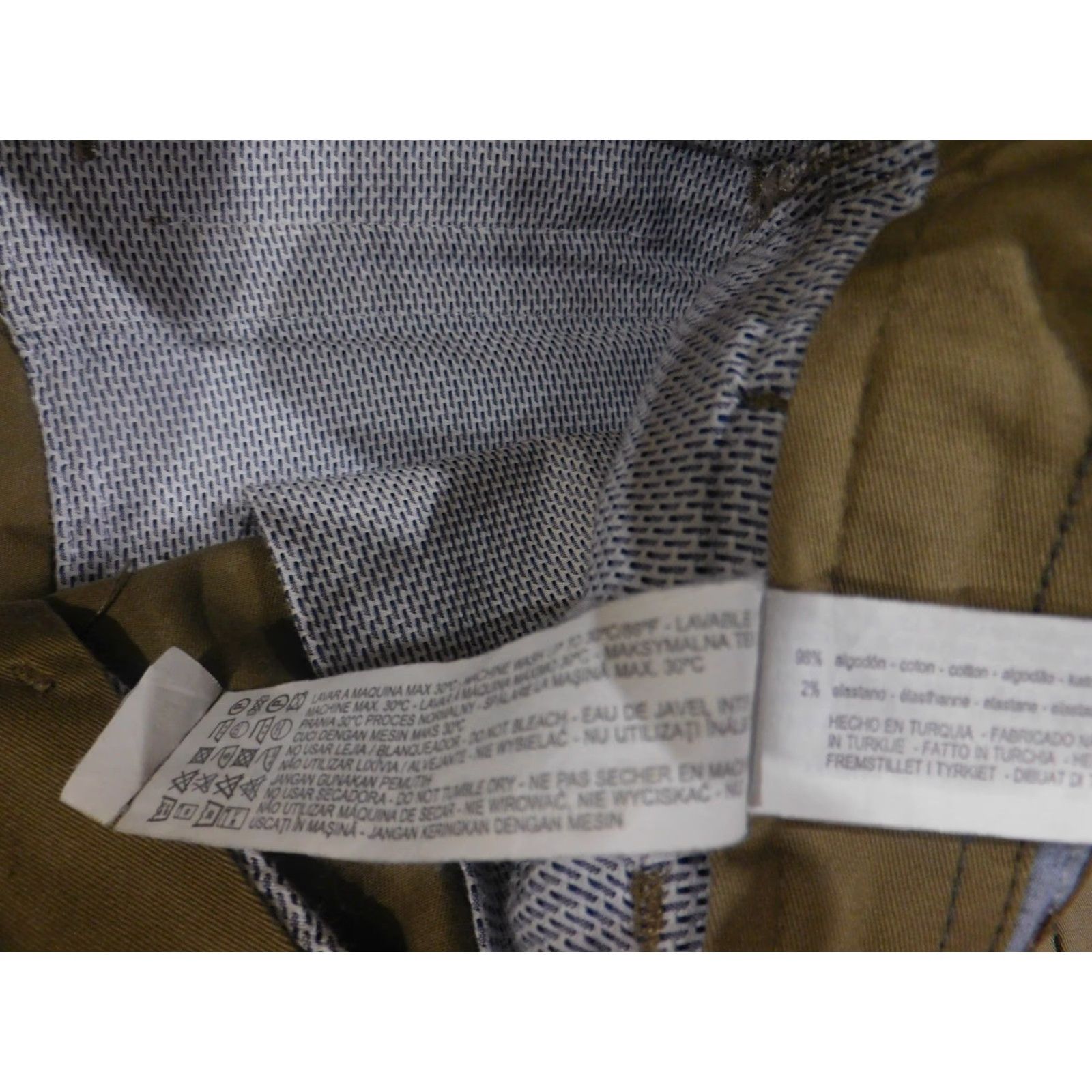 Zara ZARA MAN Pants Mens 30 Khaki Basic Collection Slim Fit Stretch Chino Brown Khaki Casual Workwear Trousers Front Flat Zip 30in Inseam Mens Size US 30 / EU 46 - 7 Thumbnail