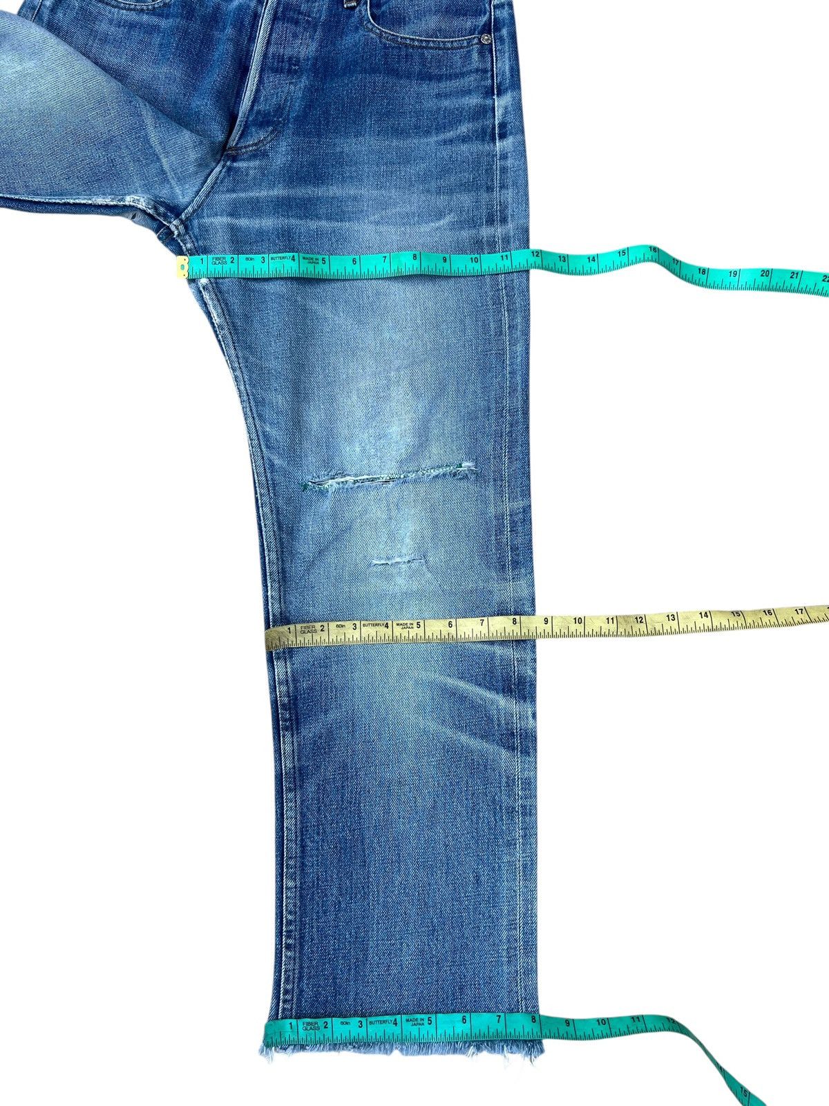 A.P.C. Vintage A.P.C. Distressed Rip Off Leg Denim Selvedge Jeans Size US 30 / EU 46 - 5 Thumbnail