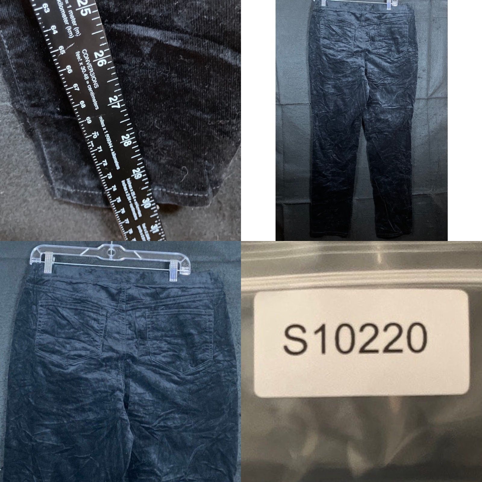 Velvet J Jill Womens Pants Black Pull On Mid Rise Velvet Straight Stretch Medium Tall Pants Size 24" / US 00 / IT 34 - 8 Thumbnail