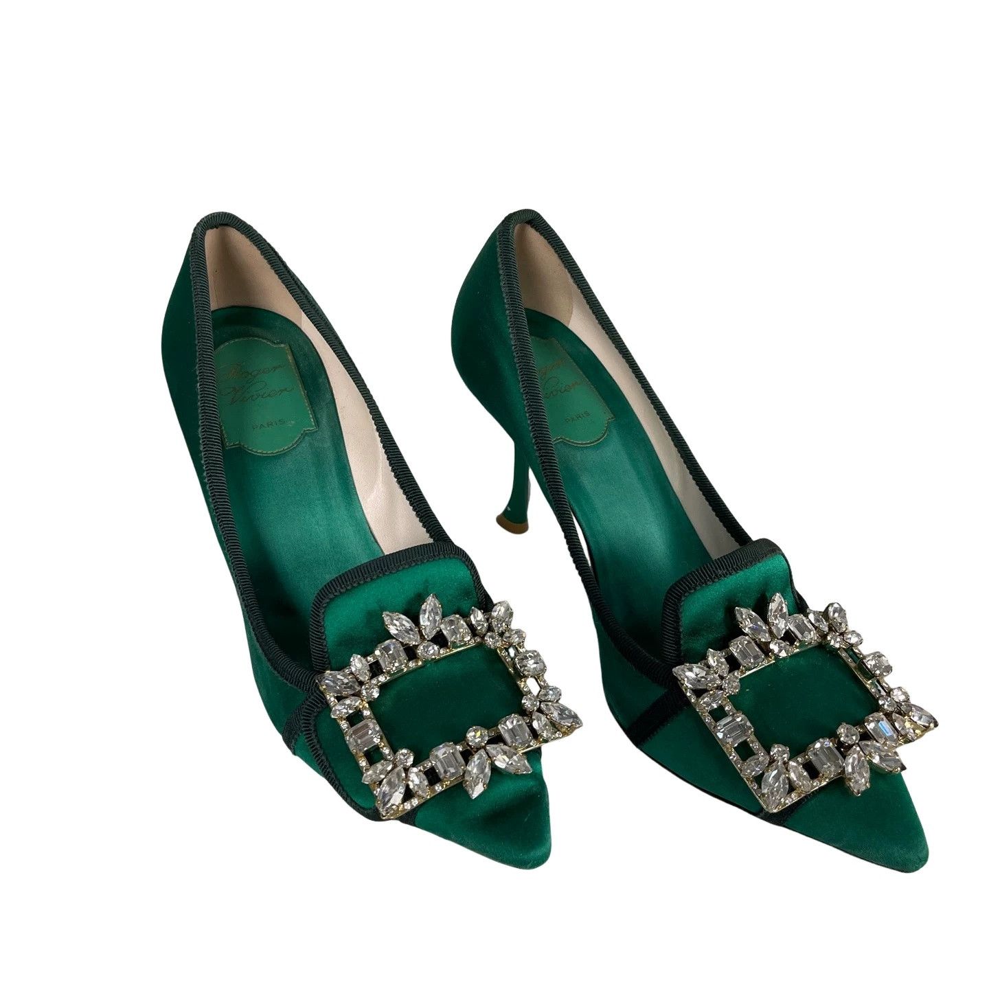 Roger Vivier Roger Vivier Satin Rhinestone Pumps Size 36.5 Size US 6.5 / IT 36.5 - 1 Thumbnail