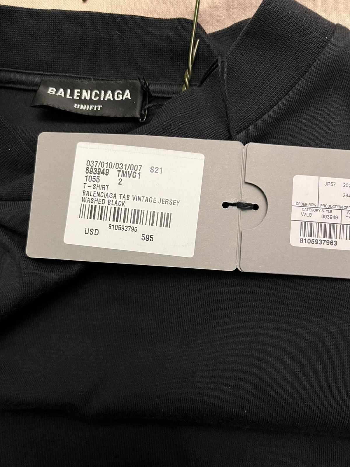 Balenciaga Authentic Balenciaga Tab Vintage Jersey - Washed Black Size US L / EU 52-54 / 3 - 6 Thumbnail