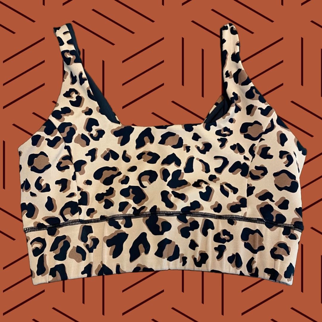 IVL Collective Sports Bra Women 8 Cheetah Print Activewear Top Womens Stretch Polyester Spandex Medium Support Multicolor Athletic Gym Running 80s?