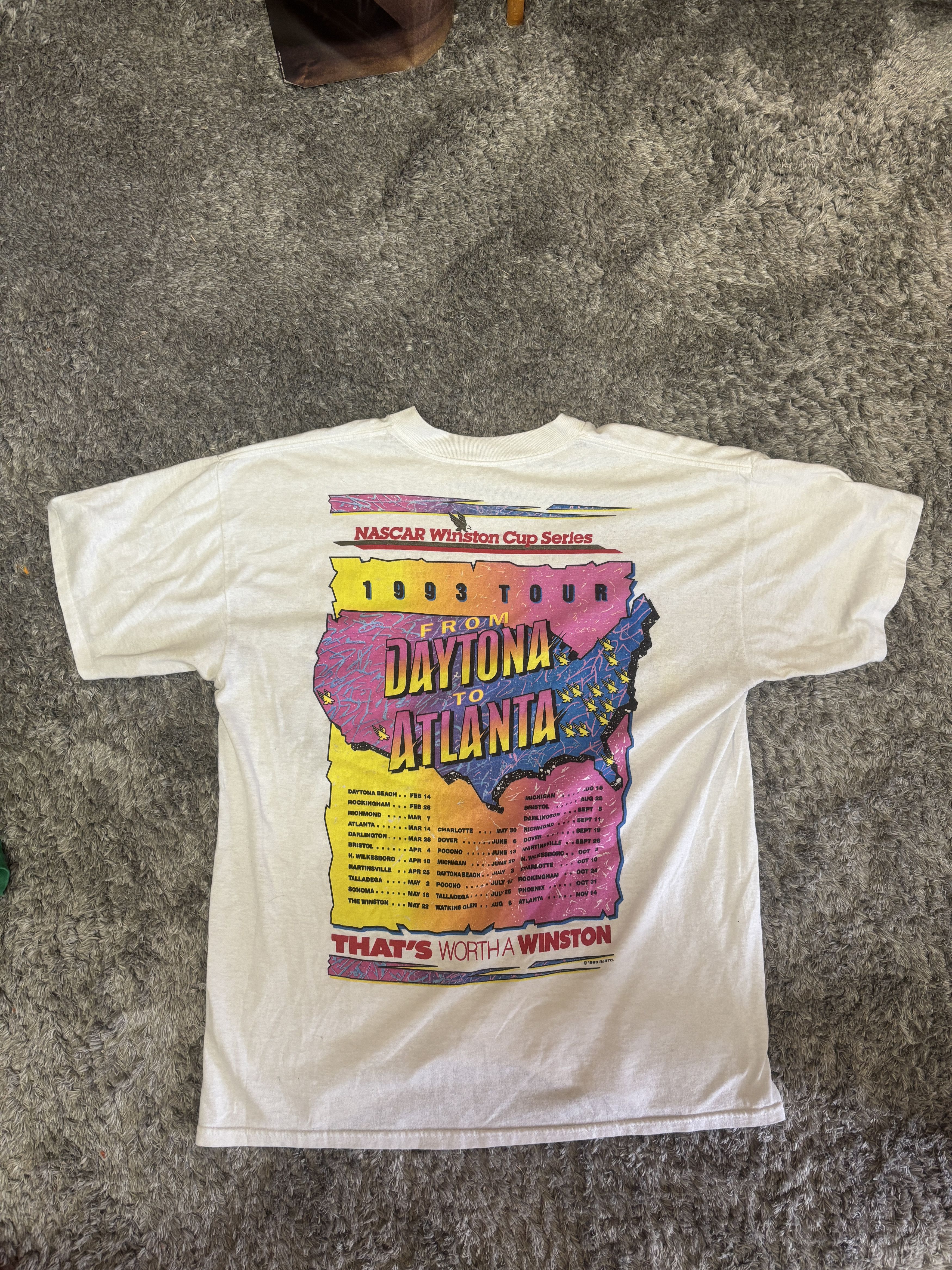 Vintage VTG 1993 NASCAR Winston Cup Daytona to Atlanta” Vintage Tee Size US L / EU 52-54 / 3 - 2 Thumbnail