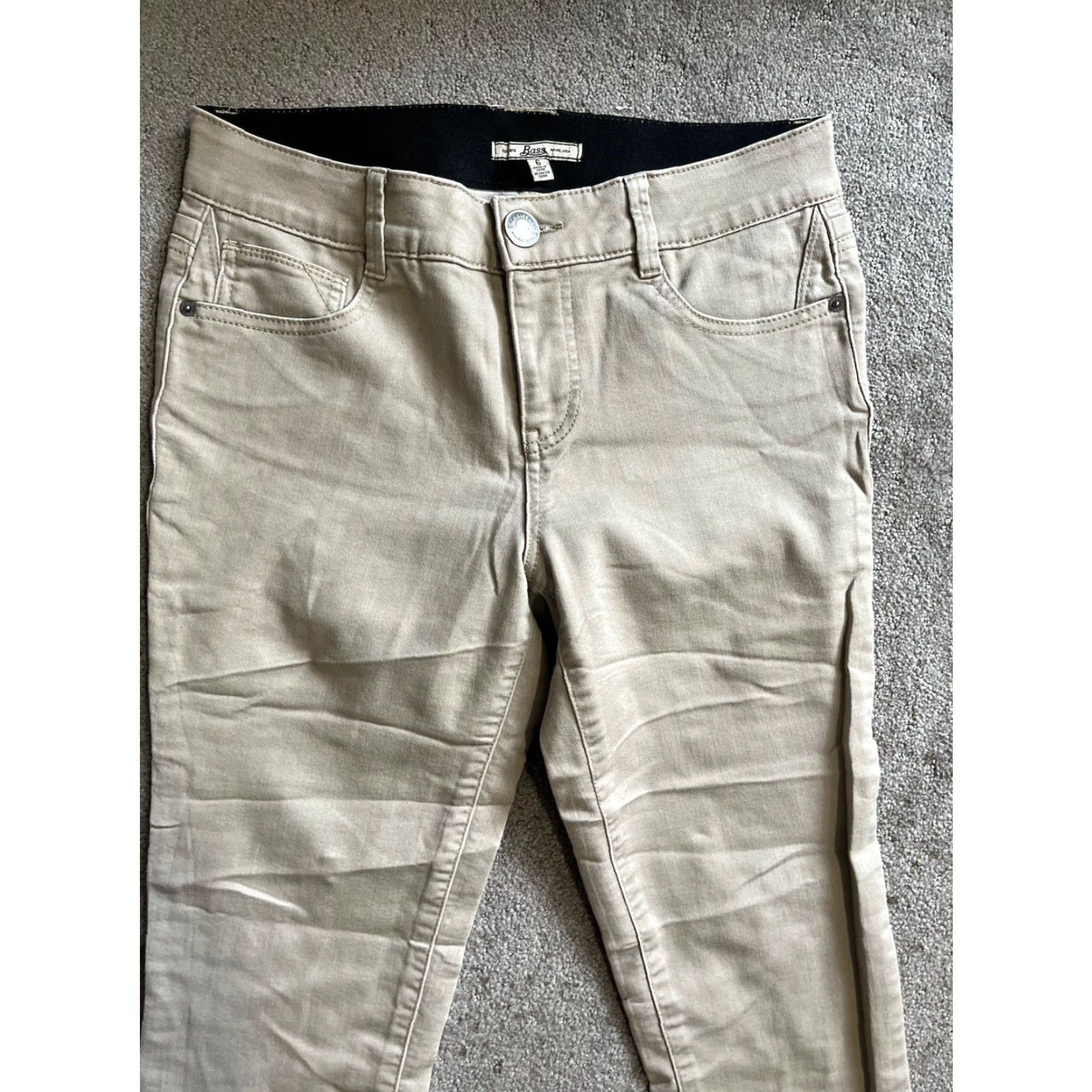 Vintage Bass Jeans Women Skinny Solid Beige Size 6 XS? Size 30" / US 8 / IT 44 - 2 Thumbnail