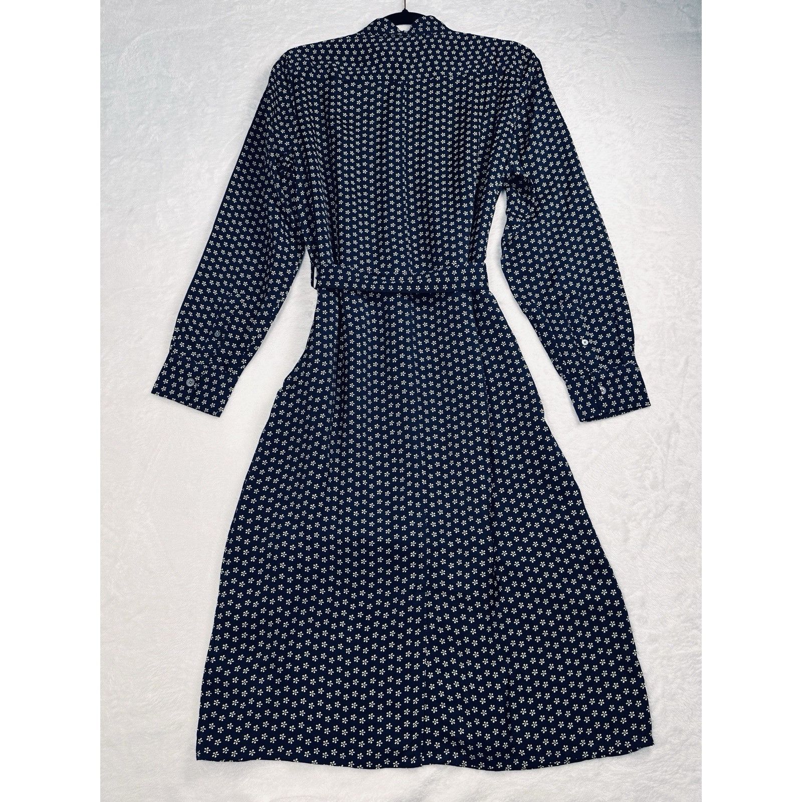 J.Crew J.Crew Tie-Waist Shirt-Dress In Daisy Floral Print Navy Sz 8 Size M / US 6-8 / IT 42-44 - 11 Thumbnail
