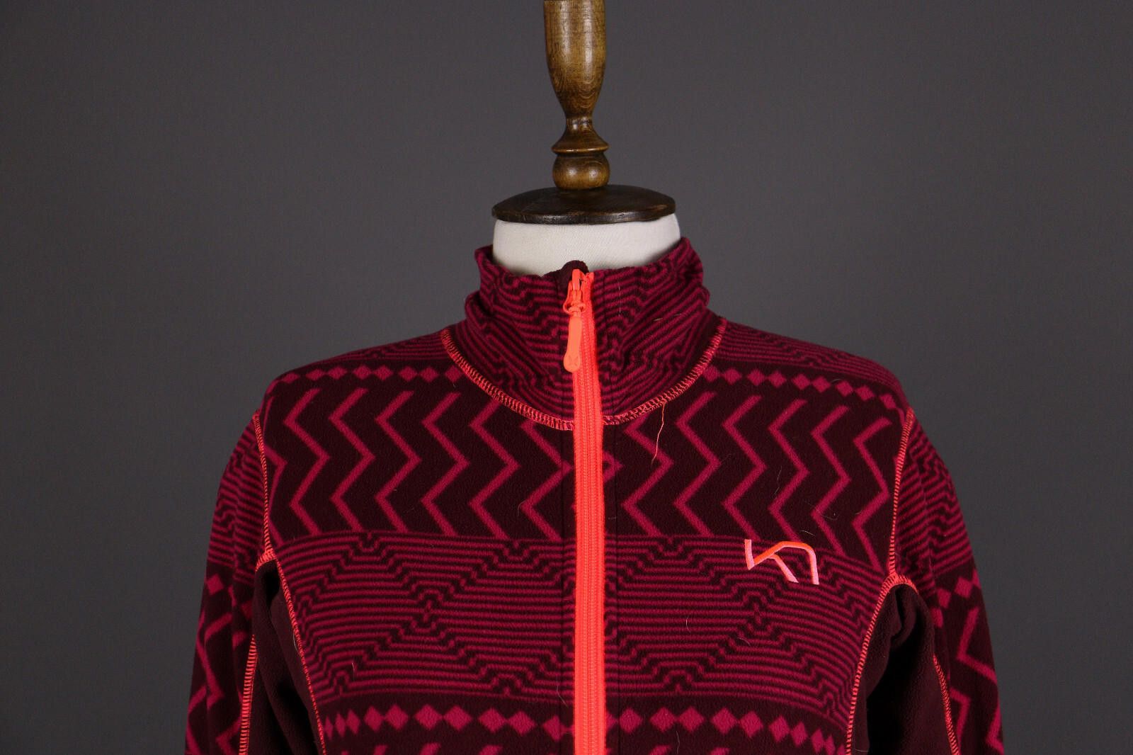 Designer Kari Traa Colorful Geometric Full Zip Fleece Jacket Size S Size L / US 10 / IT 46 - 2 Thumbnail