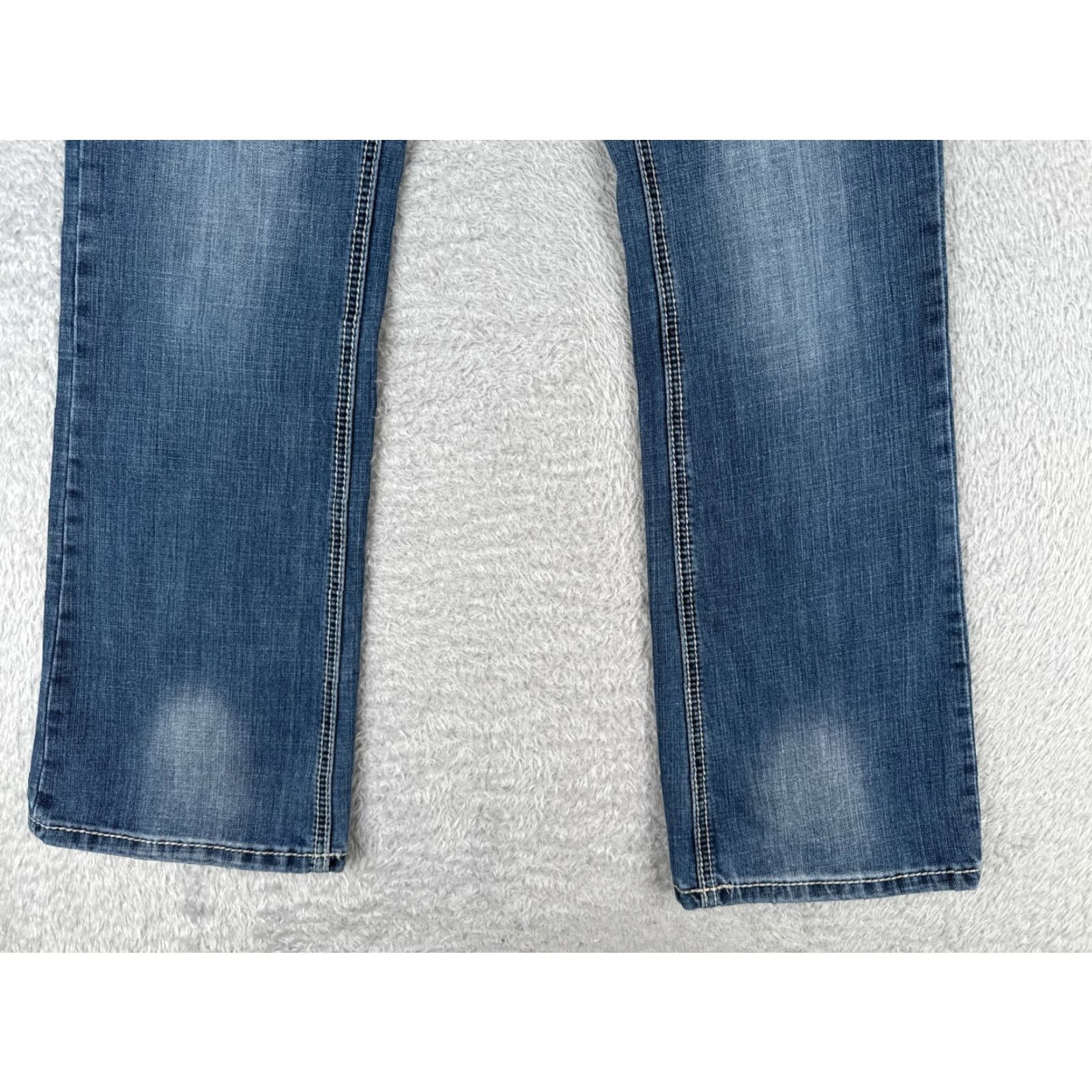 Denime Cowgirl Up Jeans Women Bootcut 29x30 Blue Denim Distressed 5-Pocket Regular Low Rise Jeans Mens Womens Girls Size 29" - 2 Thumbnail