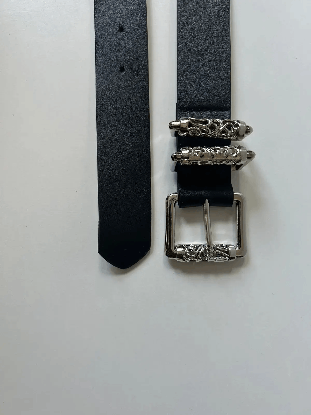 Japanese Brand Y2K 2000s Silver cross futuristic black roller belt Size ONE SIZE - 5 Thumbnail