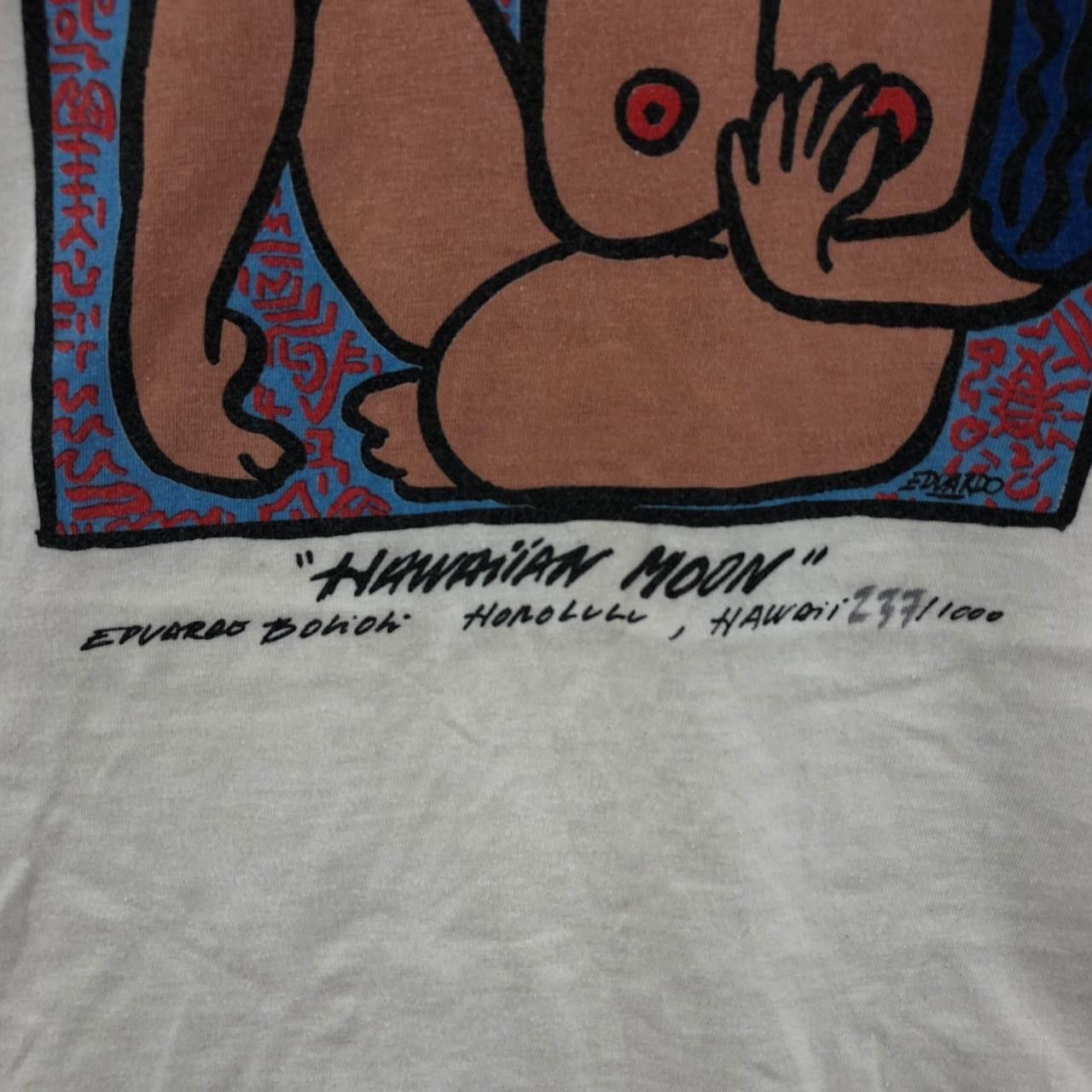 Vintage Vintage EDUARDO BOLIOLI Hawaiian Moon Painting Tee Shirt Size S / US 4 / IT 40 - 5 Thumbnail