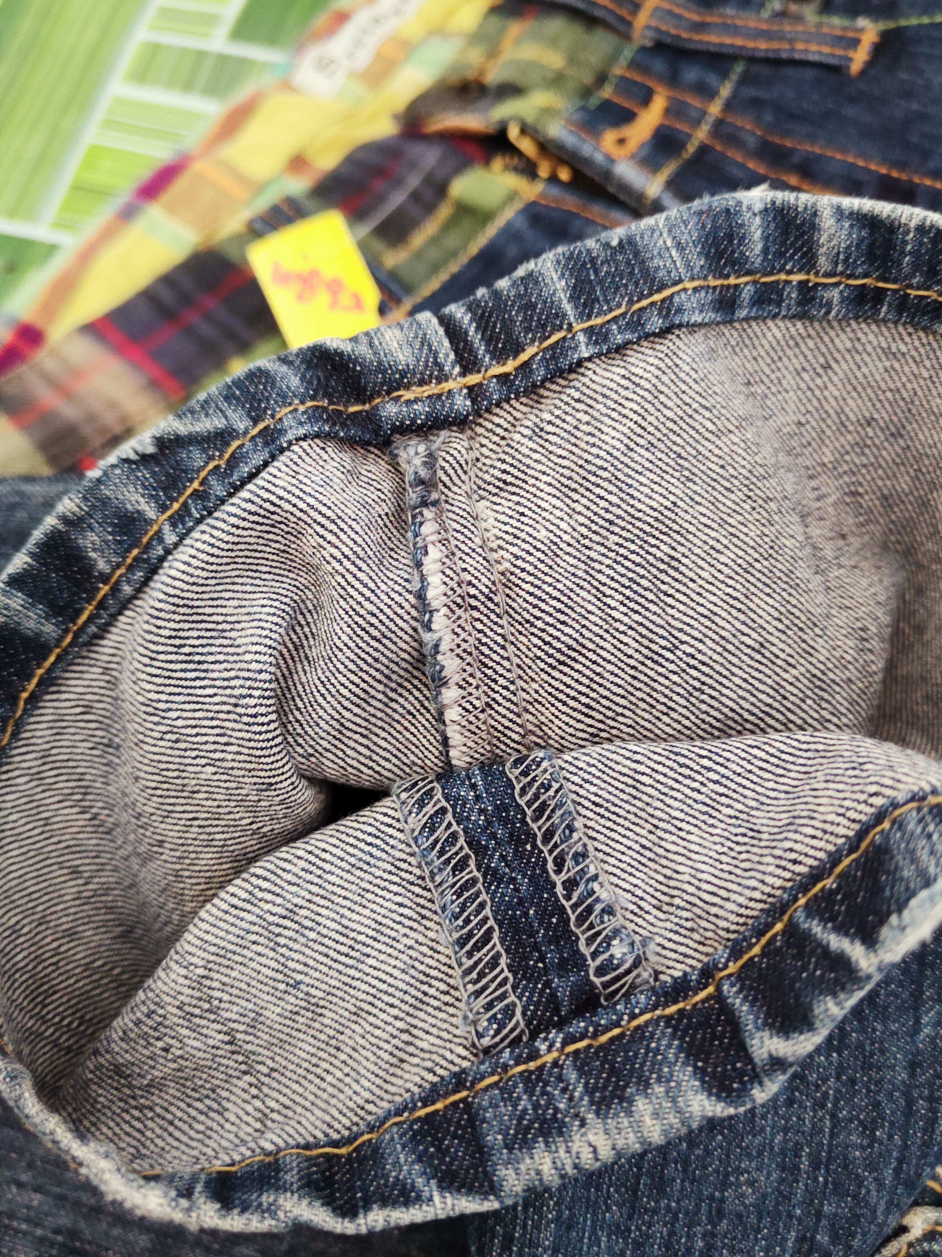 Japanese Brand Japan double waist checkered Distressed Ripped Jeans #W893 Size US 32 / EU 48 - 12 Thumbnail
