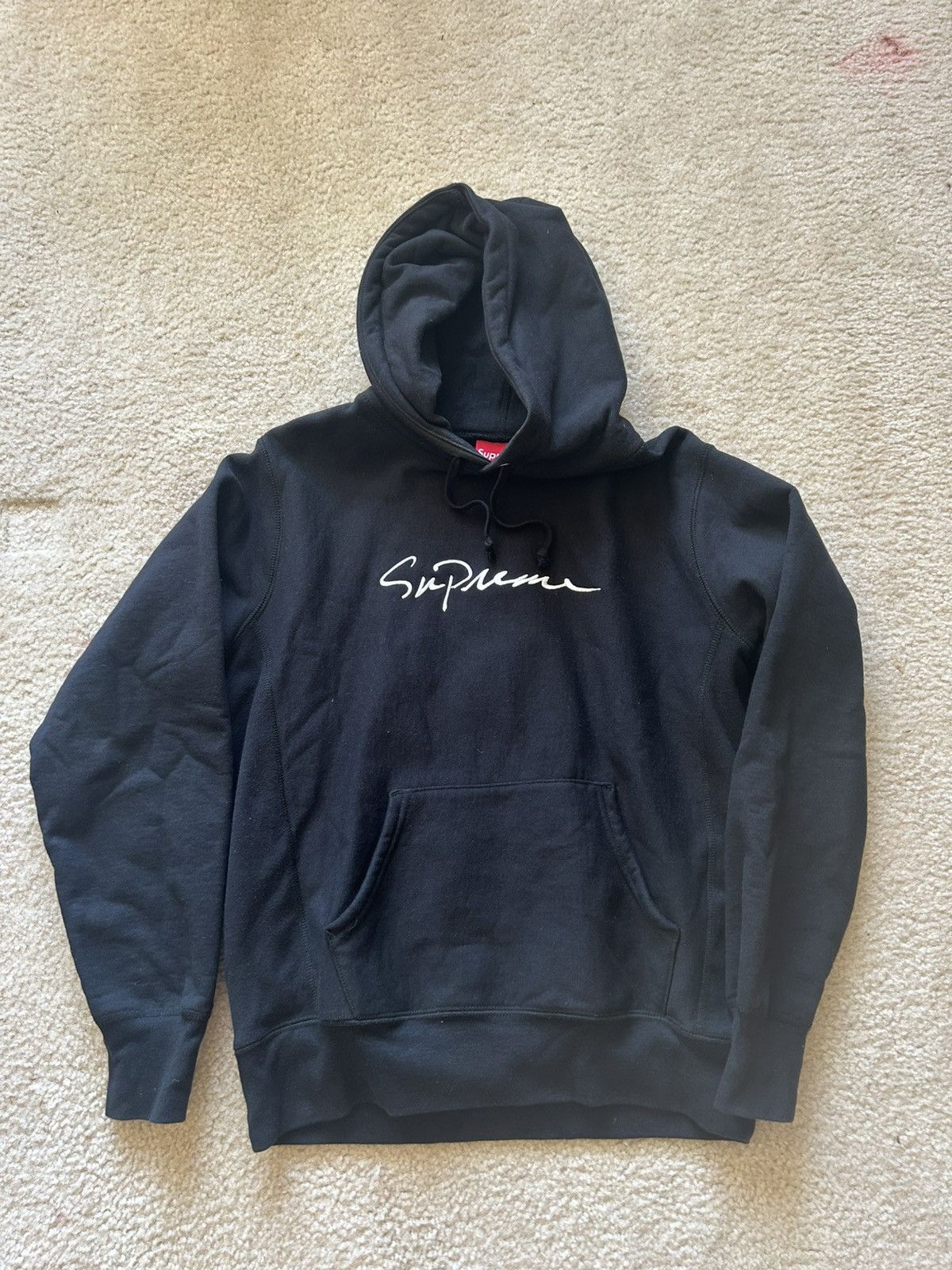 Supreme Supreme FW 18 Black Script Hoodie Size US S / EU 44-46 / 1 - 1 Thumbnail