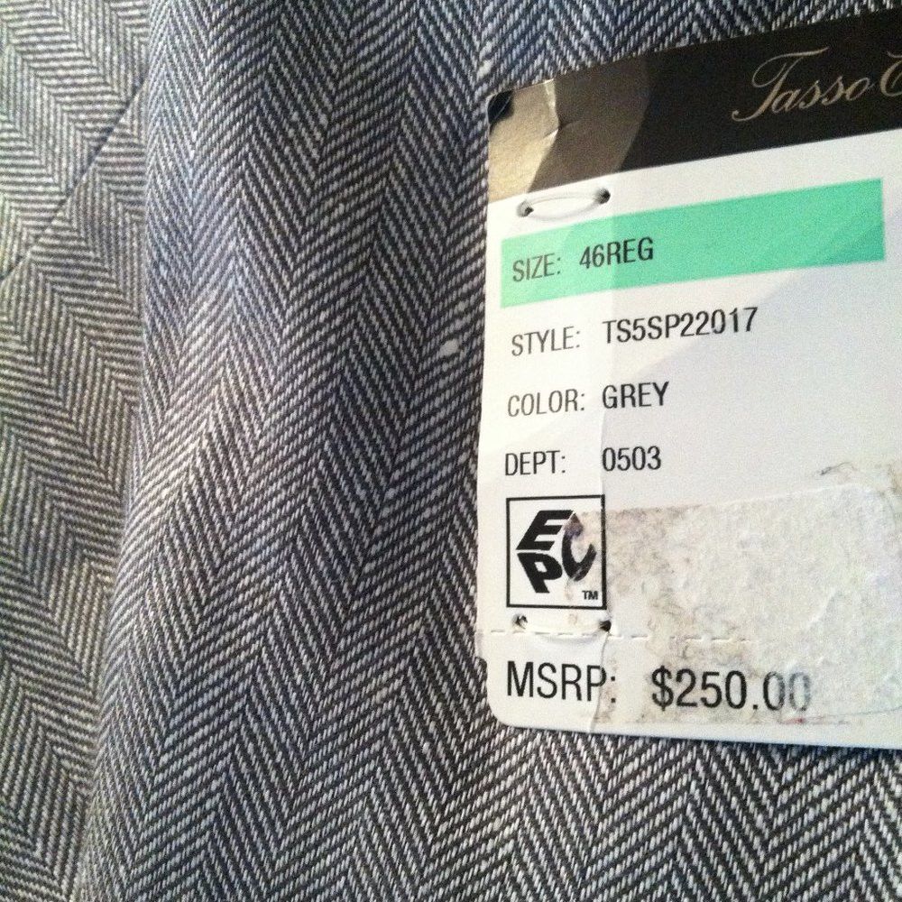 Tasso Elba TASSO ELBA MENS NEW 62%LINEN38%VISCOSE SPORT COAT BLAZER 46R Size 46R - 14 Thumbnail