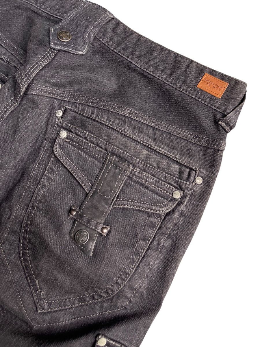 14th Addiction Nicole Club for Men studded leather pocket flare denim pants Size US 32 / EU 48 - 8 Thumbnail