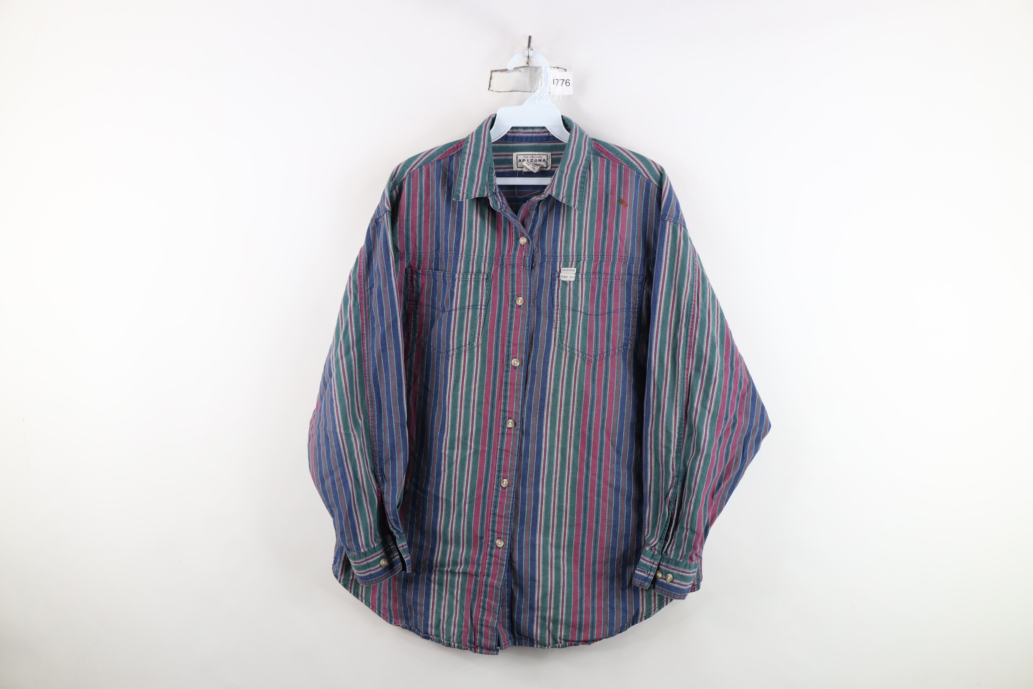 Vintage Vintage 90s Streetwear Striped Collared Button Shirt Size L / US 10 / IT 46 - 1 Thumbnail