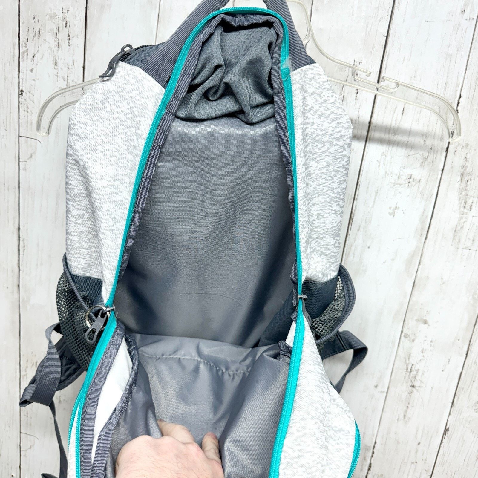 Adidas Adidas Backpack Unisex Gray Turquoise Purple Mesh Pockets Size ONE SIZE - 3 Thumbnail