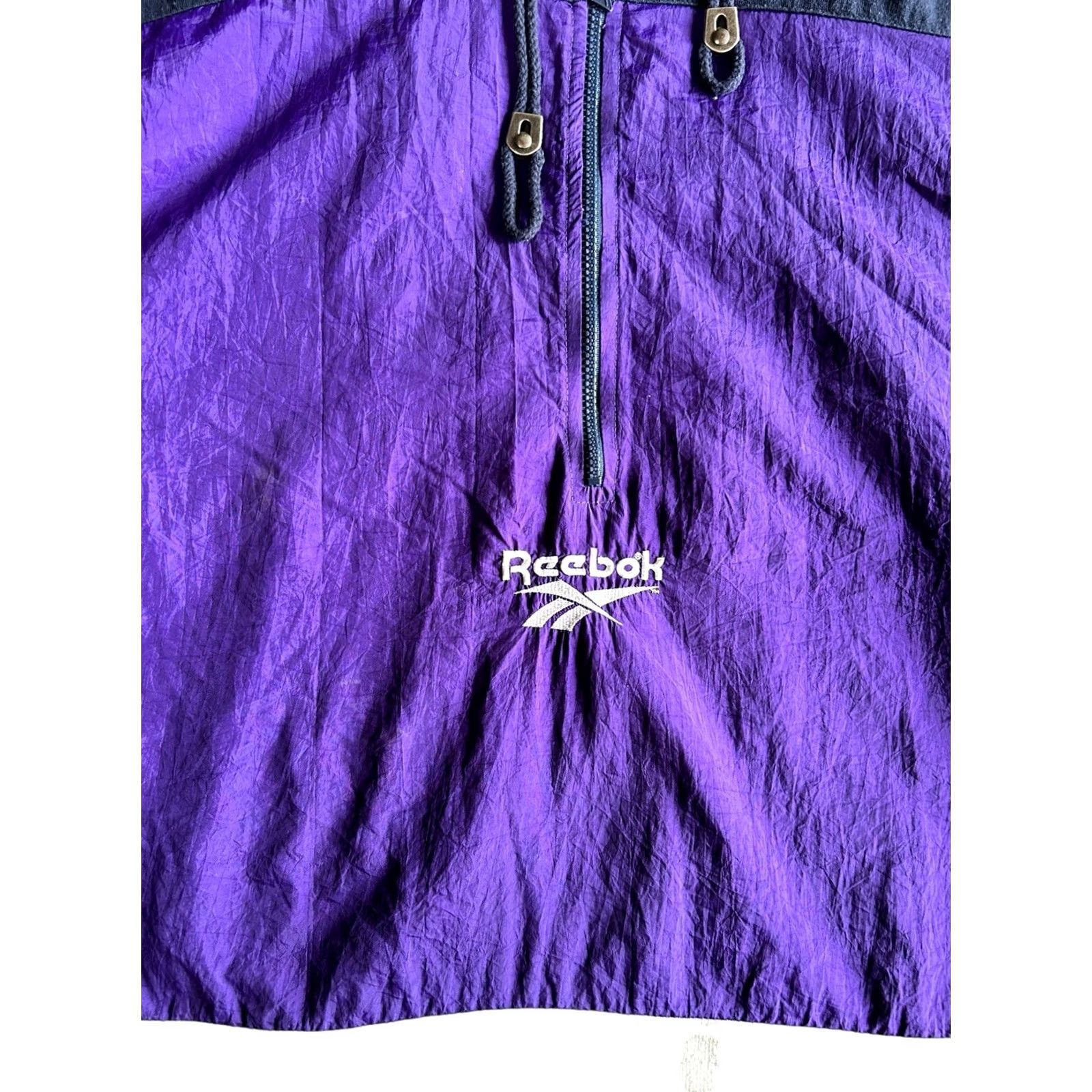 Reebok Reebok Men's Vintage Purple 1/2 Zip Hooded Windbreaker Puffy Jacket Large Y2K Size US L / EU 52-54 / 3 - 4 Thumbnail