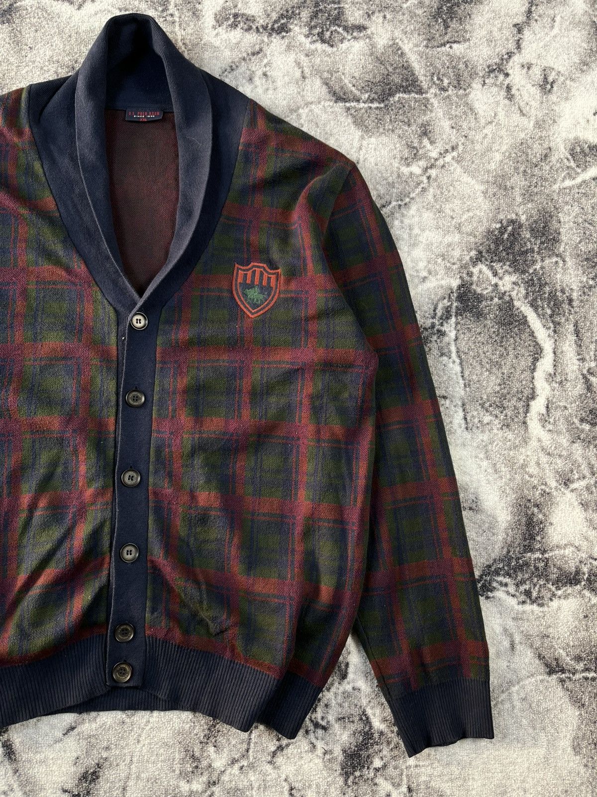 U.S. Polo Assn. US Polo Assn Shawl Collar Cardigan Plaid Logo XXL Size US XXL / EU 58 / 5 - 4 Thumbnail