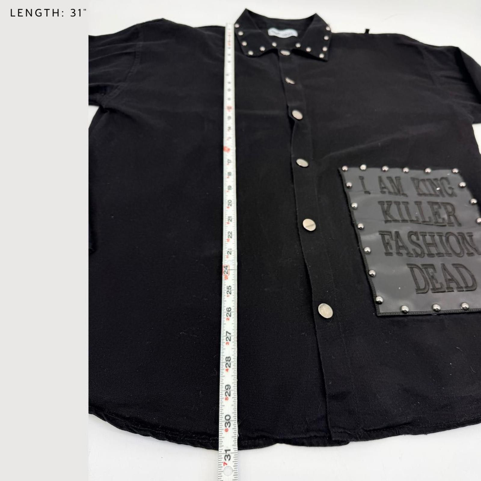 Other M. King Studded Patch Button Down Shirt Punk Streetwear L Size US L / EU 52-54 / 3 - 8 Thumbnail