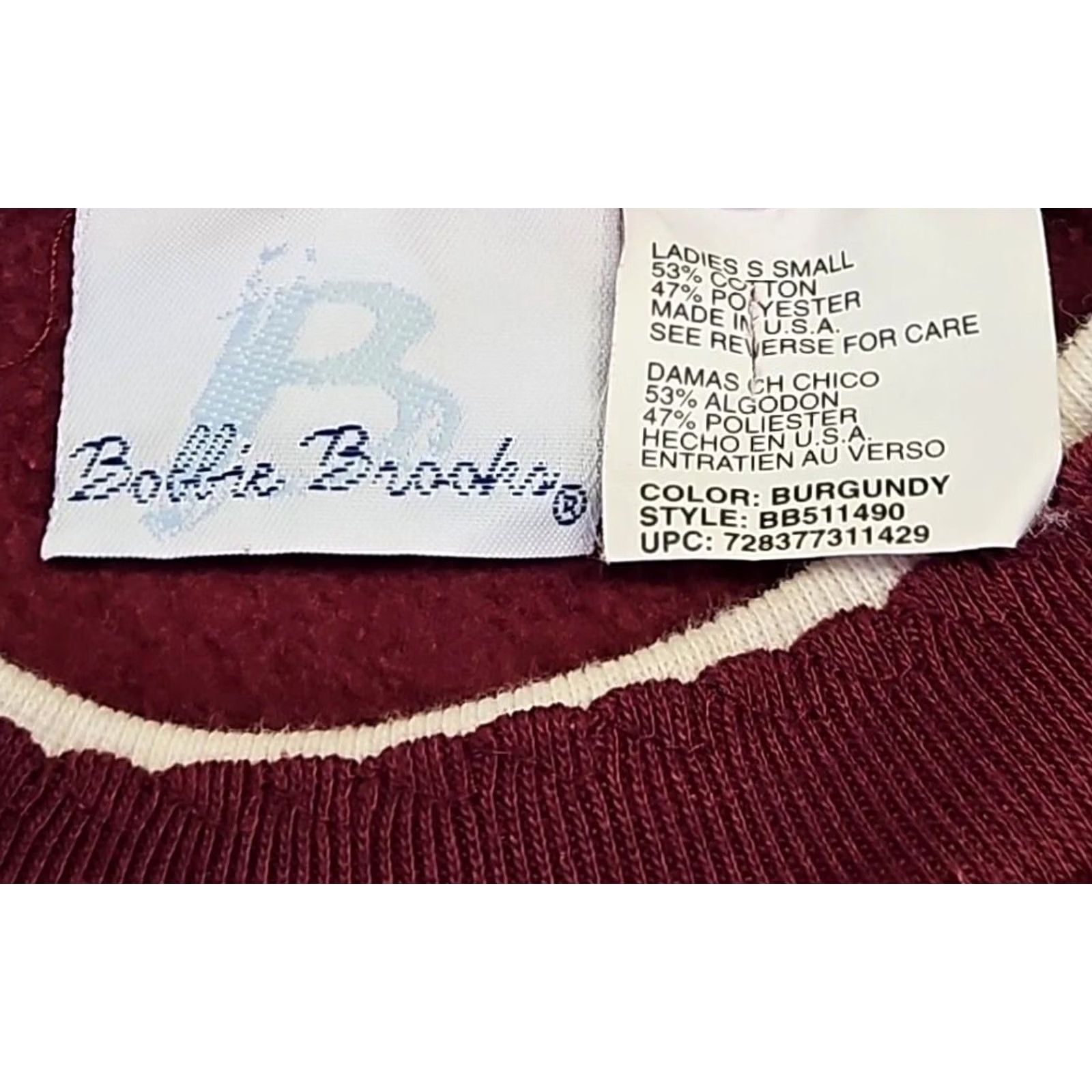 Vintage Vintage Bobbie Brooks Maroon Sweatshirt Womens Leaf Embroidered Small Crewneck Sweater Pullover Knit Cotton Polyester Crew Neck Fall | Womens | S Size S / US 4 / IT 40 - 4 Thumbnail