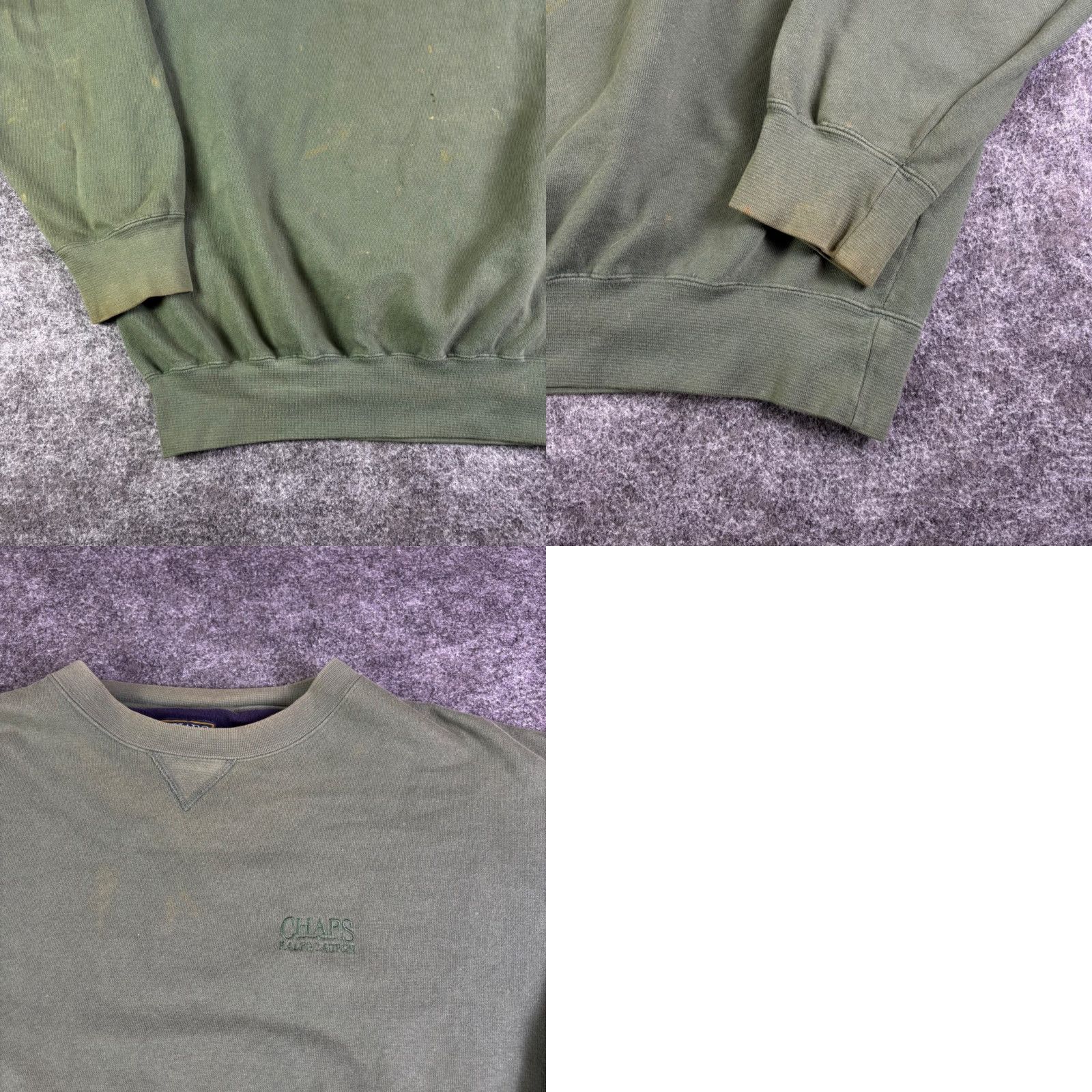 Ralph Lauren VINTAGE Chaps Ralph Lauren Sweatshirt Mens Large GreenCrewneck Faded 90s Size US L / EU 52-54 / 3 - 8 Thumbnail