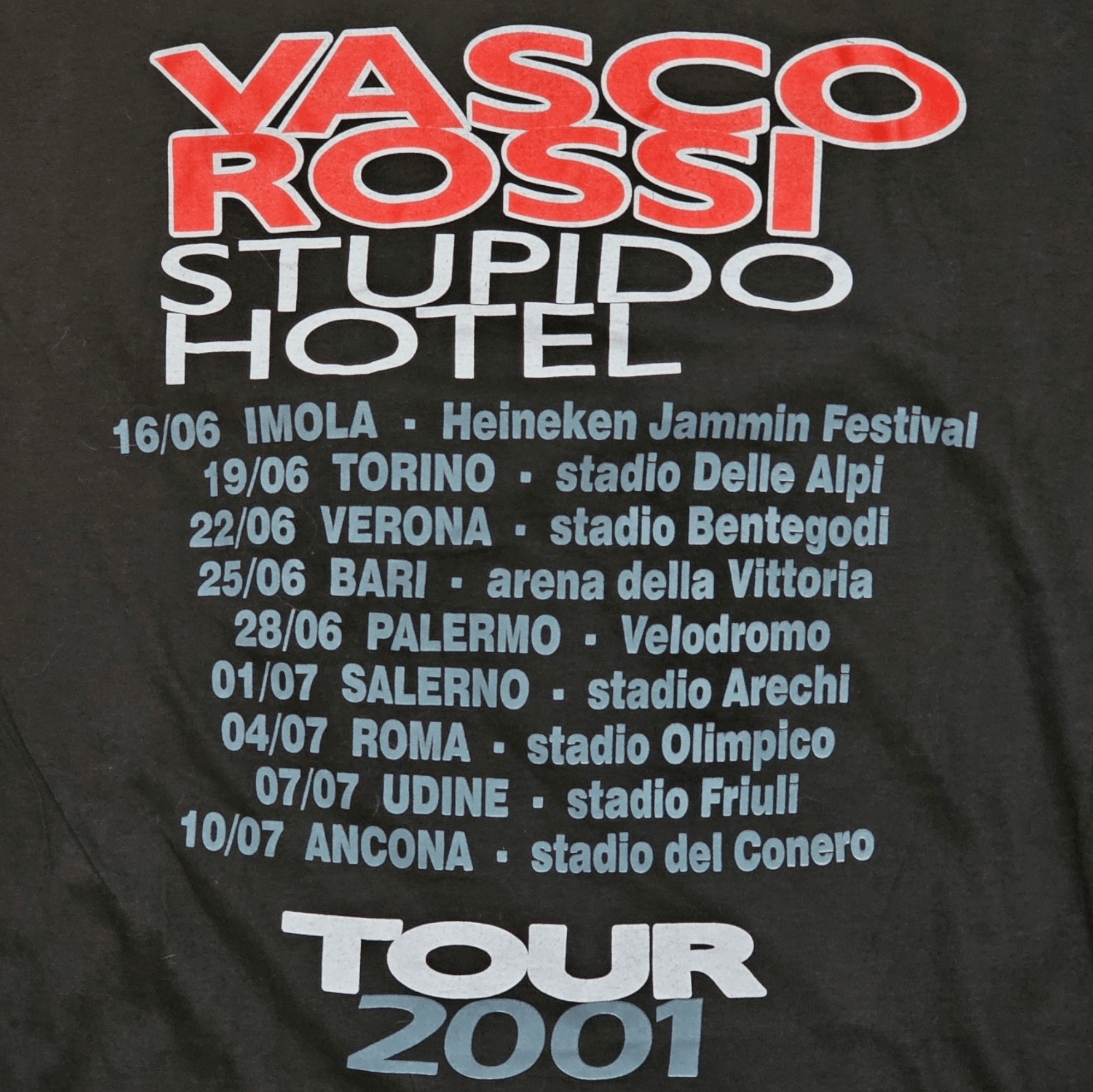 Band Tees Vasco Rossi Stupido Hotel 2001 Tee Size US L / EU 52-54 / 3 - 3 Thumbnail