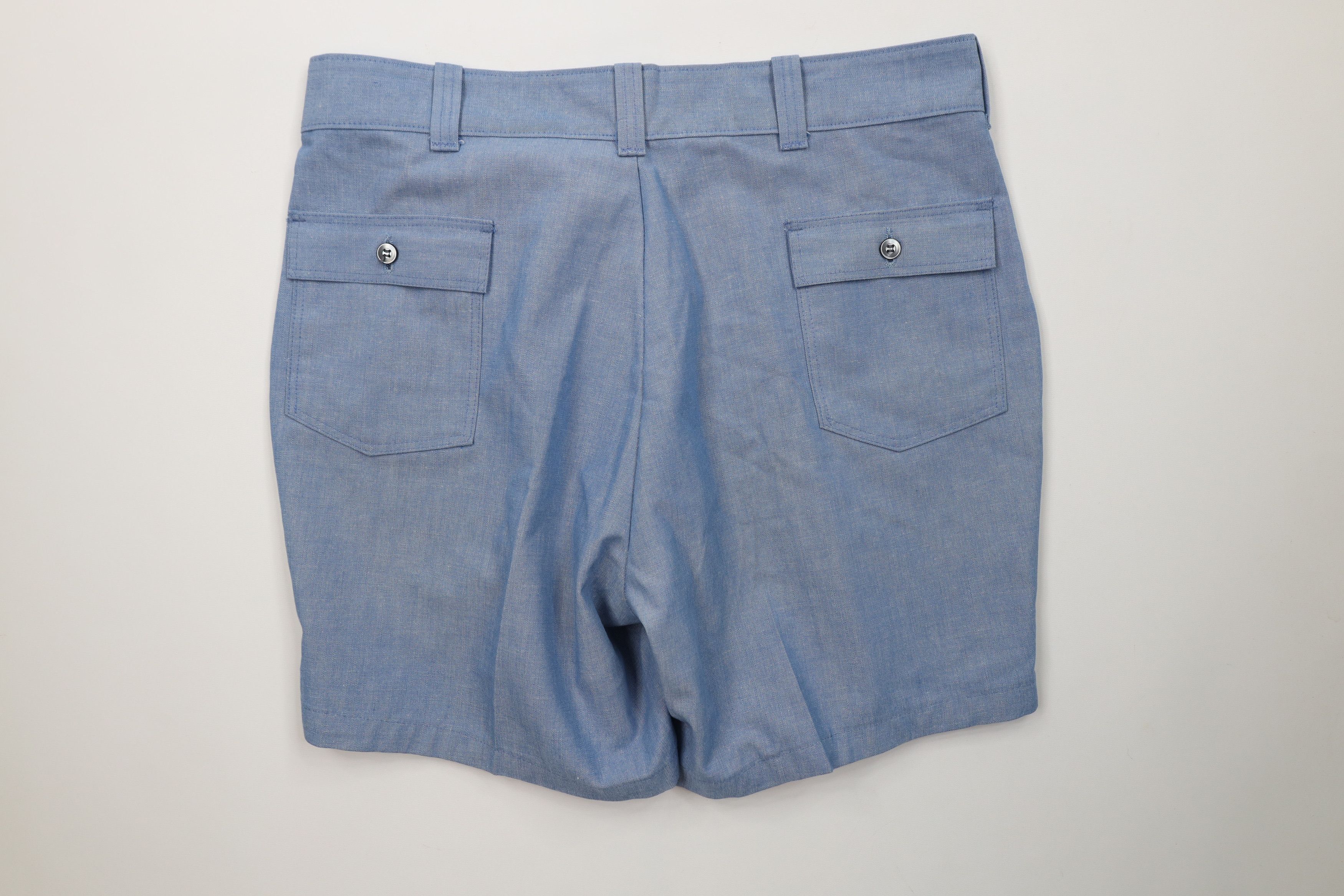 Vintage Vintage 70s Streetwear Chambray Above Knee Shorts Blue USA Size US 36 / EU 52 - 10 Thumbnail