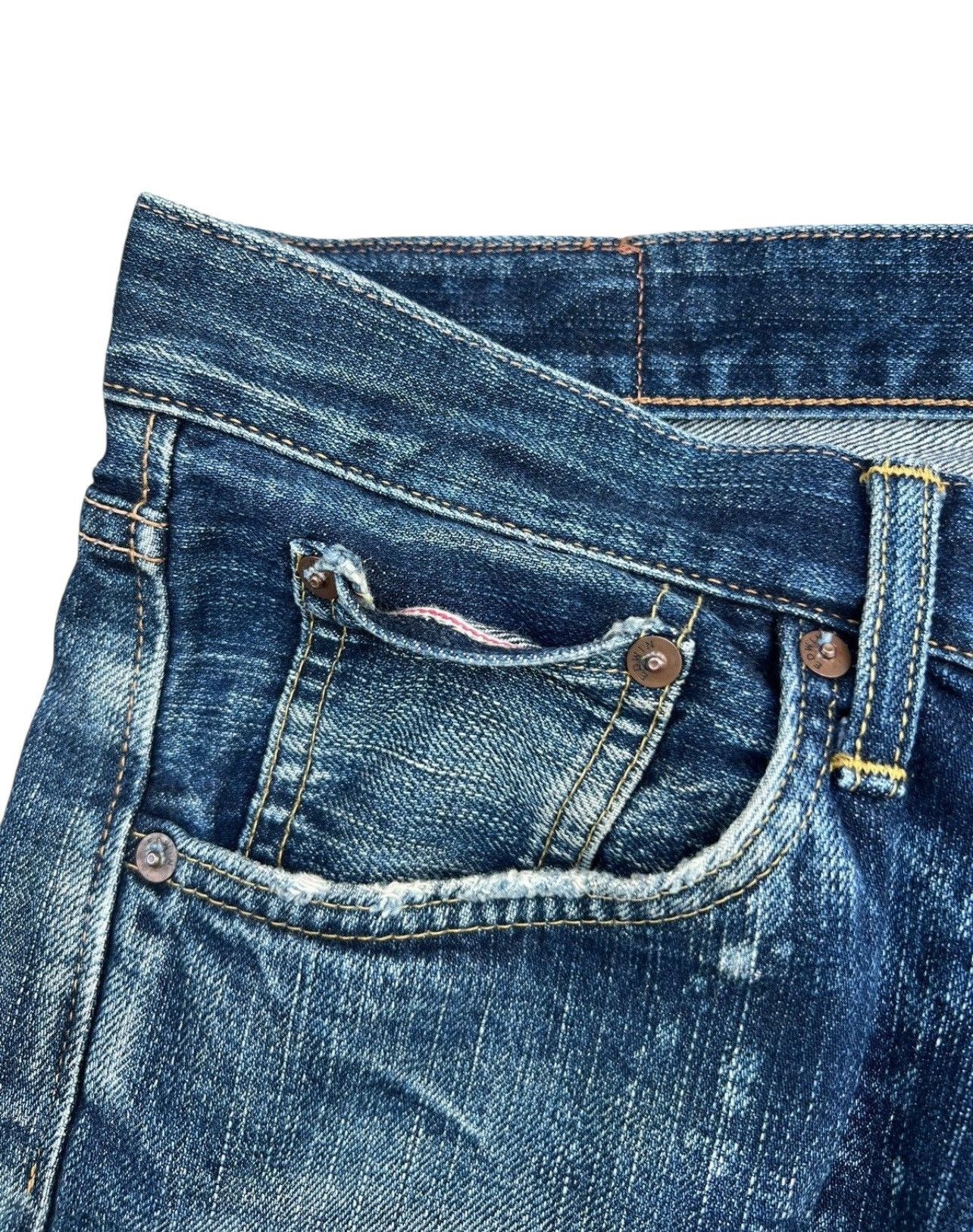 Edwin Vintage Edwin 505X Selvedge Distressed Mudwash Jeans 32x29 Size US 32 / EU 48 - 8 Thumbnail