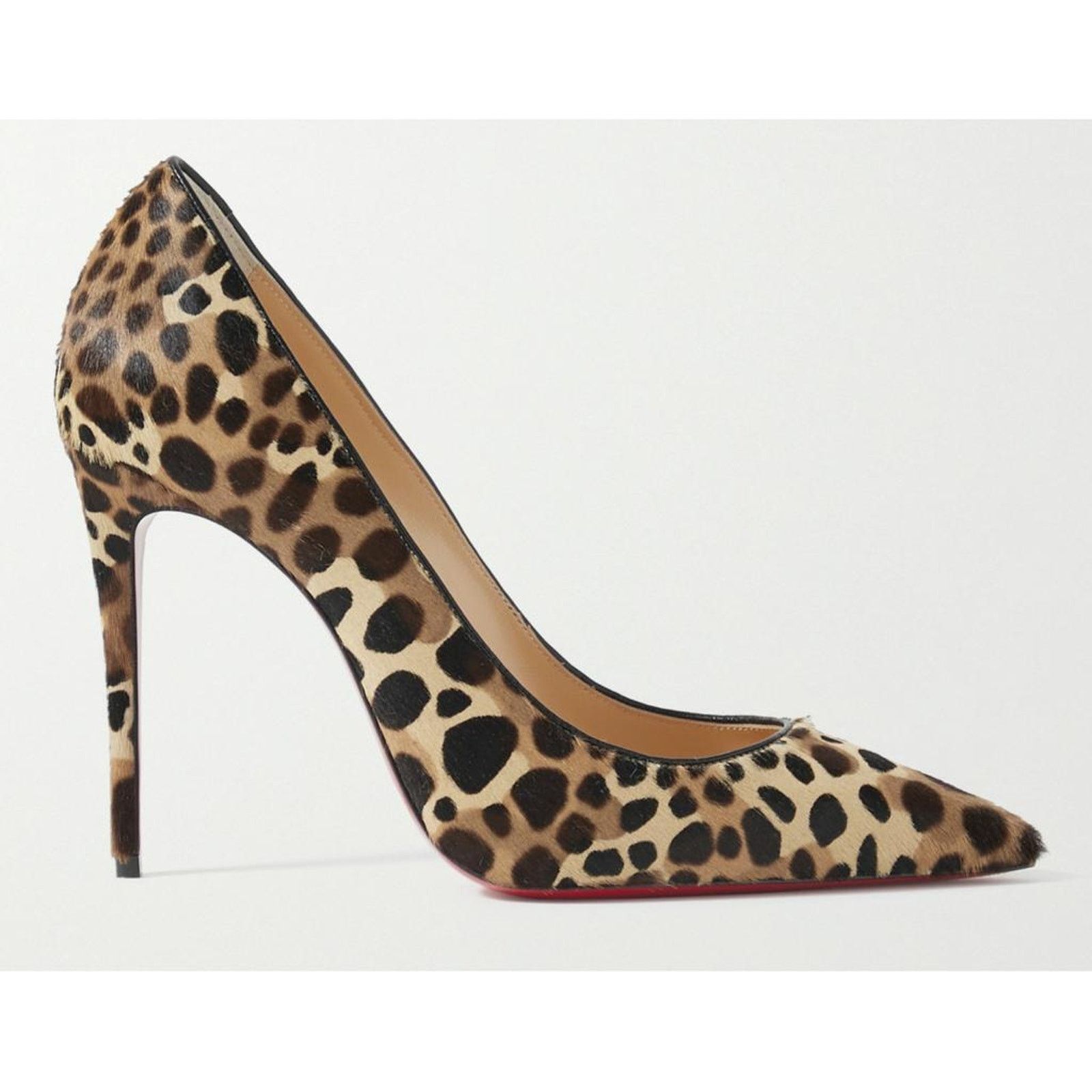 Christian Louboutin Kate 100 Pony Madagascar Leopard Black Brown Heel Pump 37.5 Size US 7.5 / IT 37.5 - 1 Thumbnail