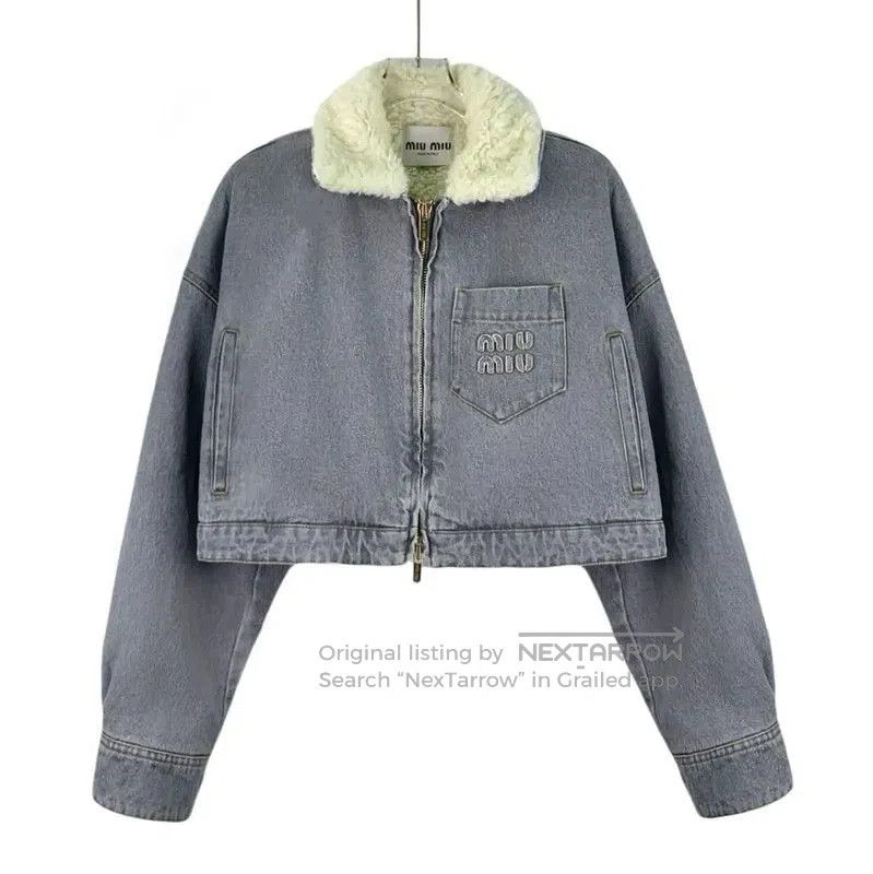 Miu Miu Miu Miu Light Blue Cotton Women's Jacket . Size XS / US 0-2 / IT 36-38 - 1 Thumbnail