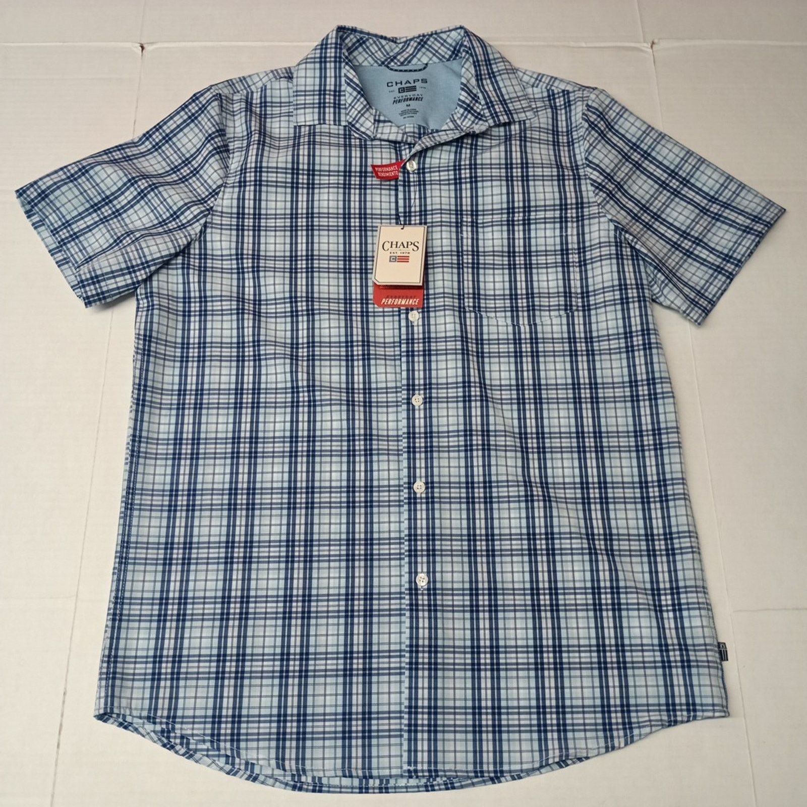 Chaps Chaps Woven Shirt Men's Size M Sky Blue Stretch UPF 50 Size US M / EU 48-50 / 2 - 1 Thumbnail