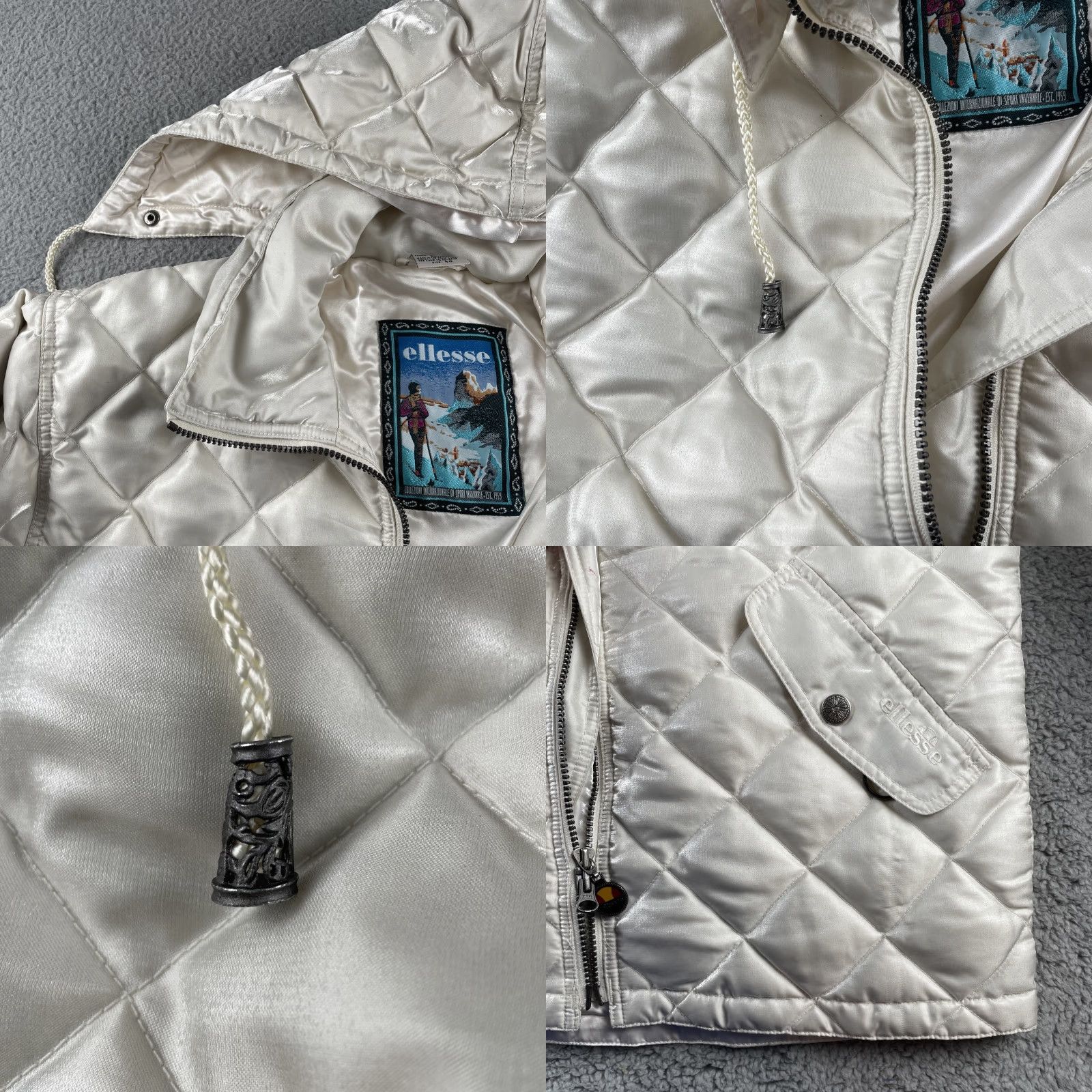 Ellesse VINTAGE Ellesse Winter Ski Jacket Regular White Pearl Removable Hood Women Size 40 Size S / US 4 / IT 40 - 9 Thumbnail