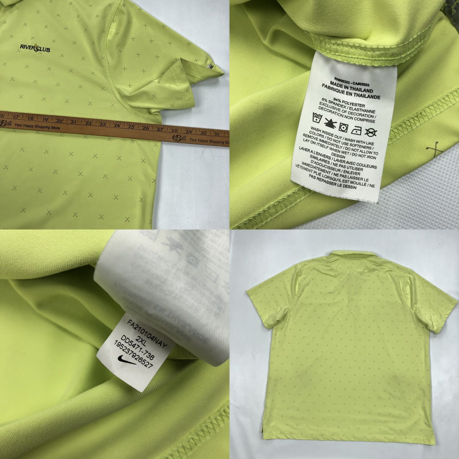 Nike Nike Dri-Fit Polo Shirt Mens 2XL Volt Green Embroidered Logo Golf Casual Activewear Shirt Size US XXL / EU 58 / 5 - 8 Thumbnail