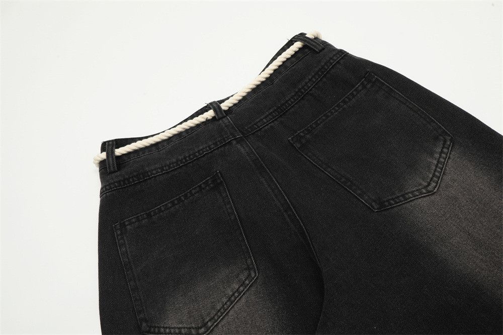 Japanese Brand × Jean Men's loose hemp rope belt with pendant jeans Size US 32 / EU 48 - 4 Thumbnail