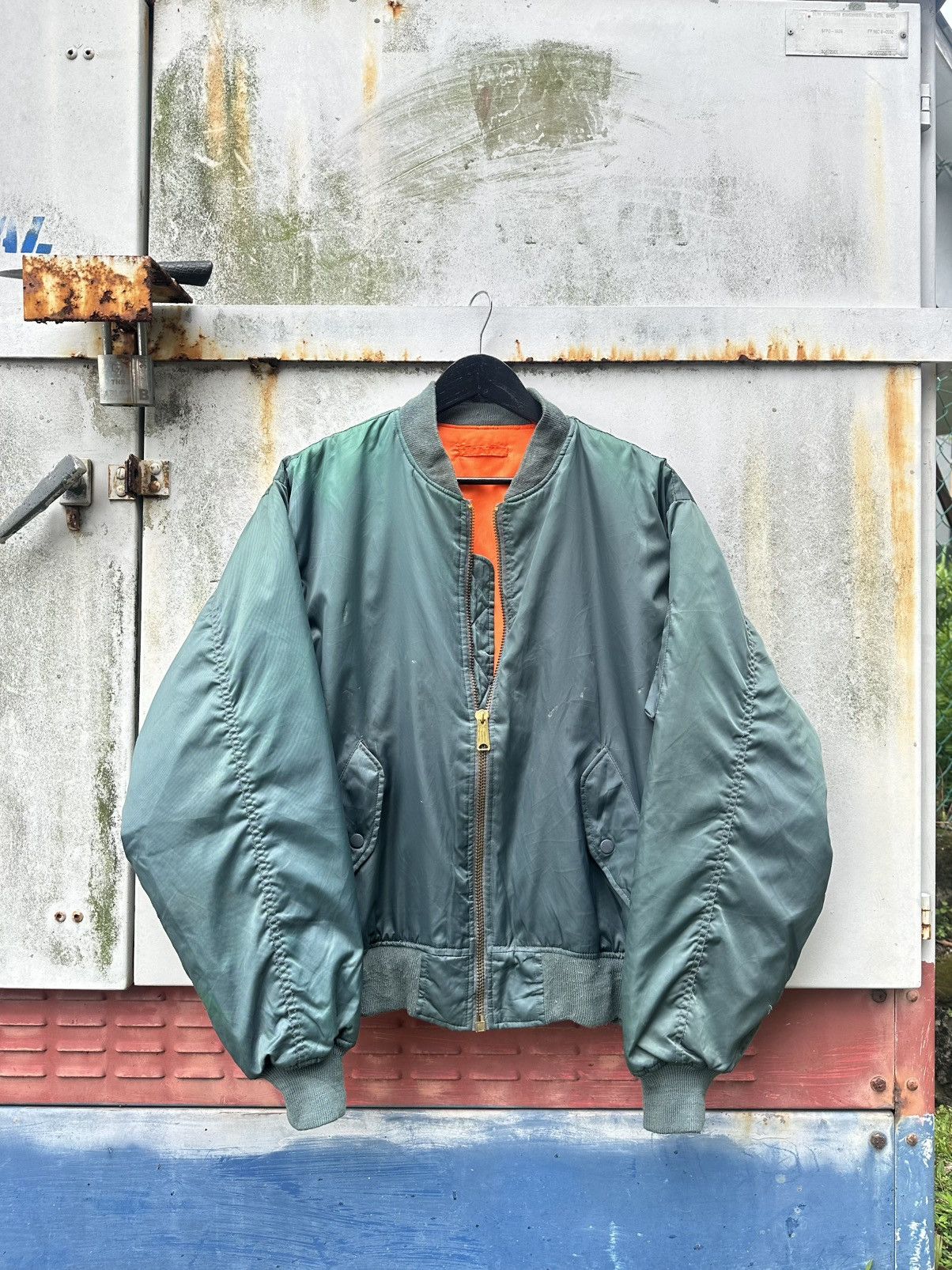 Vintage 🪖Vintage Faded MA-1 Man Intermediate Phantom Bomber Jacket Size US XL / EU 56 / 4 - 2 Thumbnail
