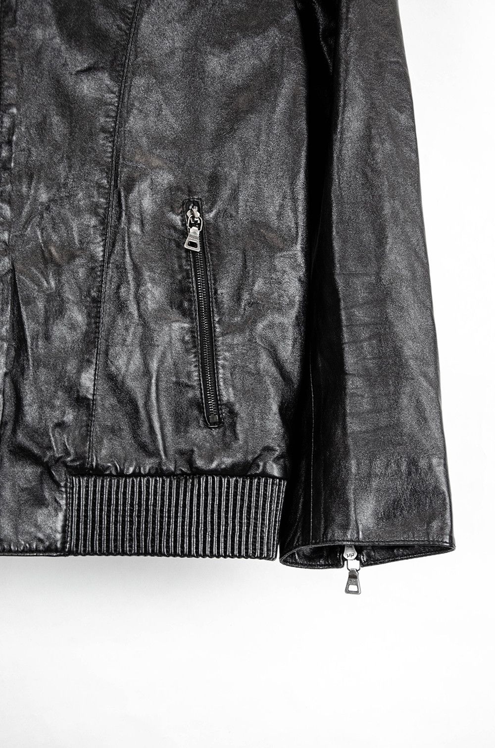 Prada Prada Leather Zip Jacket – Size 42 (Made in Italy) Size M / US 6-8 / IT 42-44 - 2 Thumbnail