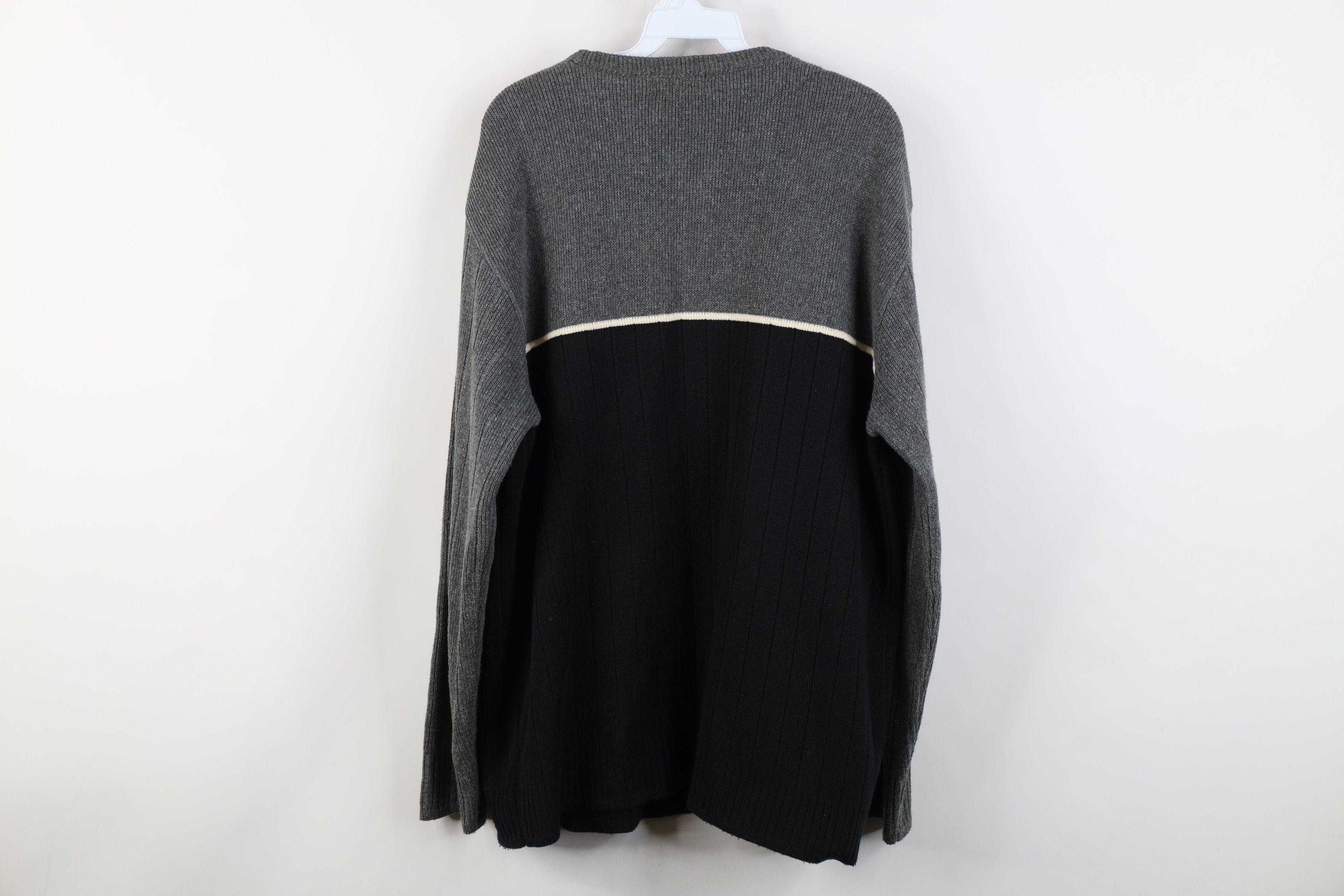 Vintage Vintage 90s Streetwear Heavy Ribbed Knit V-Neck Sweater Size US XL / EU 56 / 4 - 9 Thumbnail