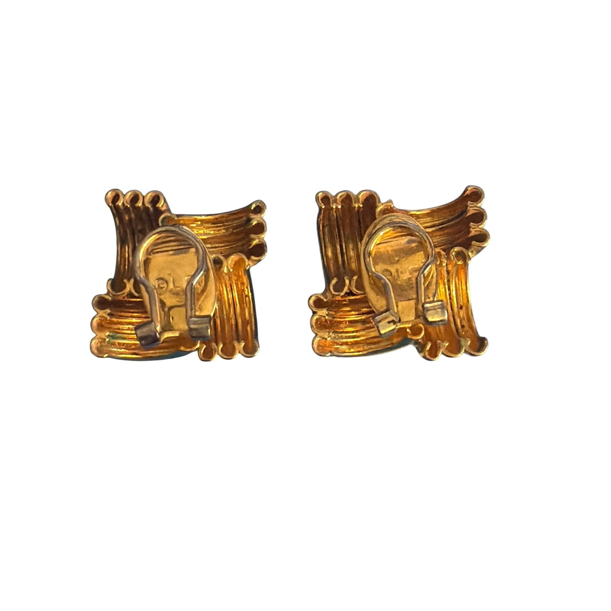 Liz Claiborne Vintage Liz Claiborne Gold Tone Clip On Earrings Basket Weav Size ONE SIZE - 3 Thumbnail